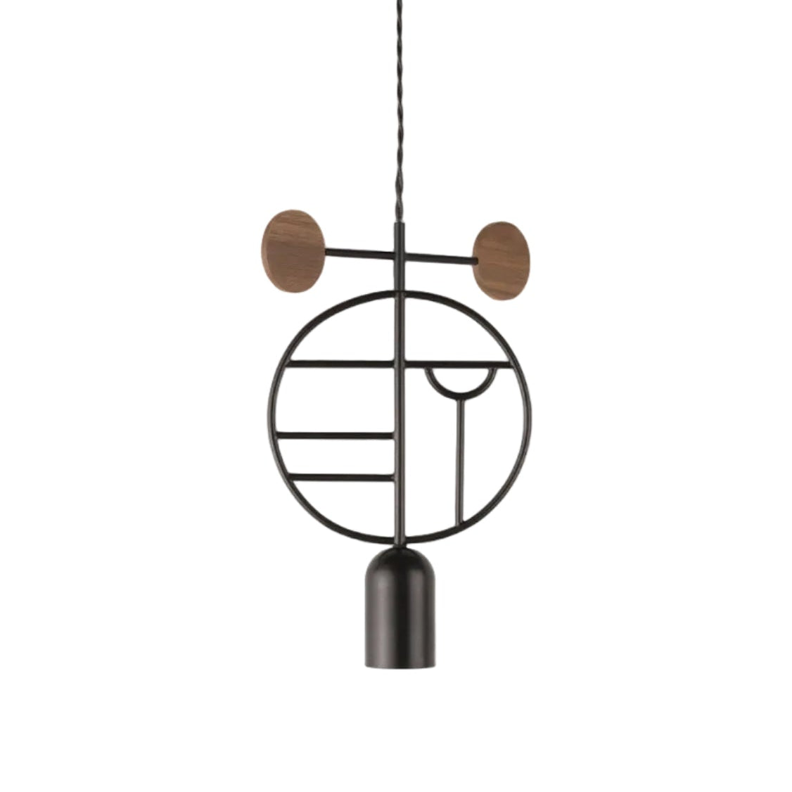Pendelleuchte WOODEN DOTS WD06 grafit mit Nussbaumholz