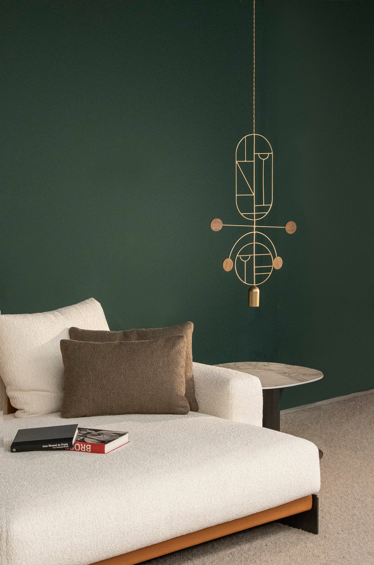 WOODEN DOTS WDS08 Pendant Lamp in Brass with White and Blue