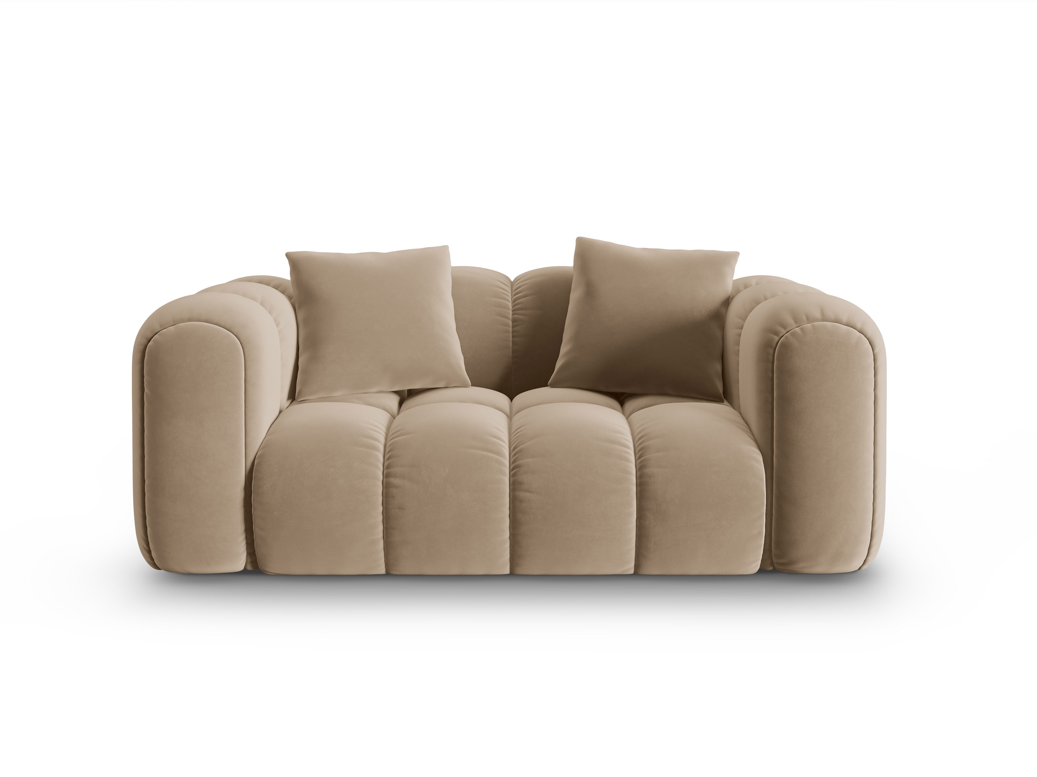 Sofa aus Samt 2-sitzig ASTRO sandfarben