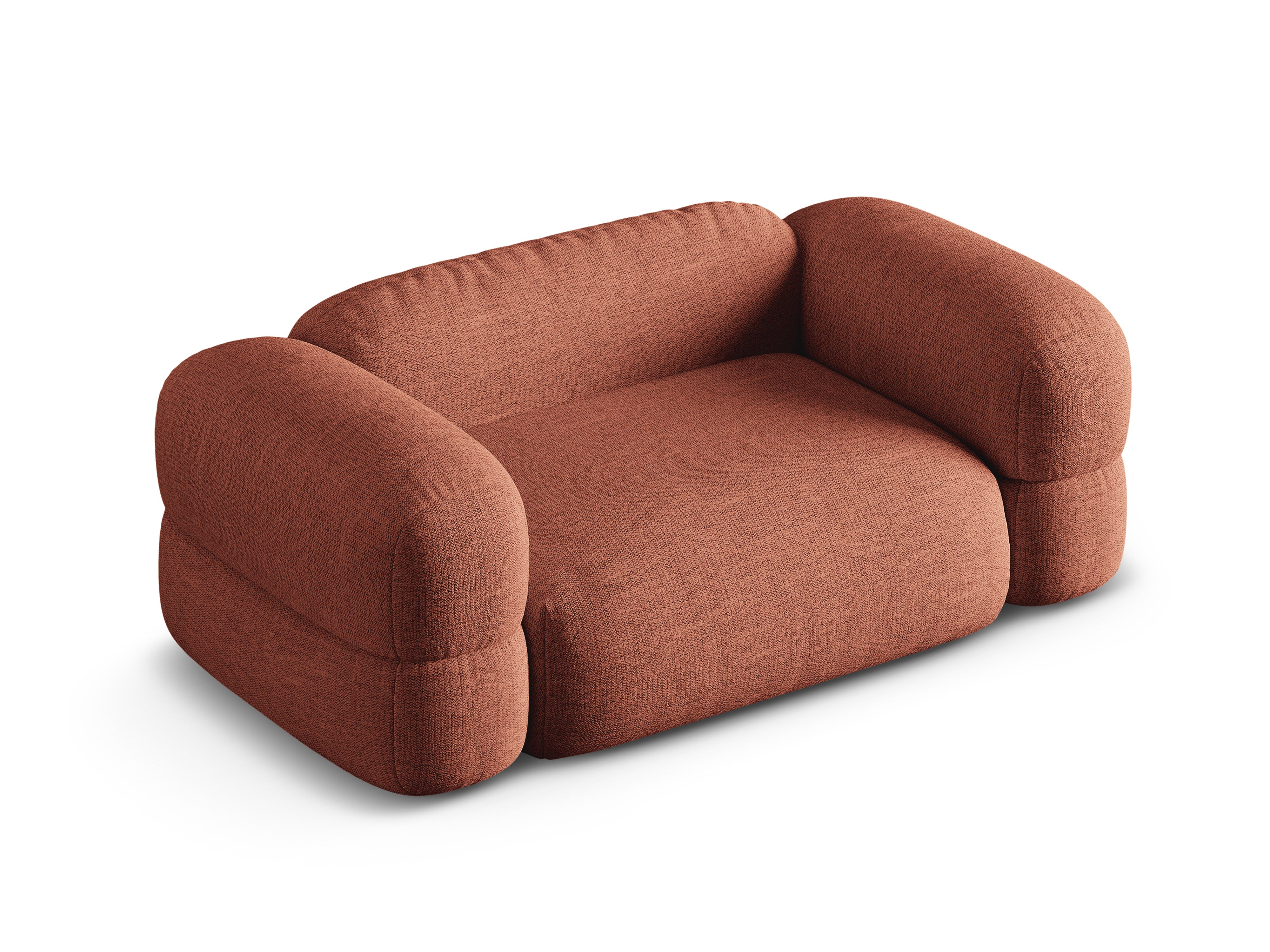 Sofa 2-sitzig ROGER korallenfarbener Chenille