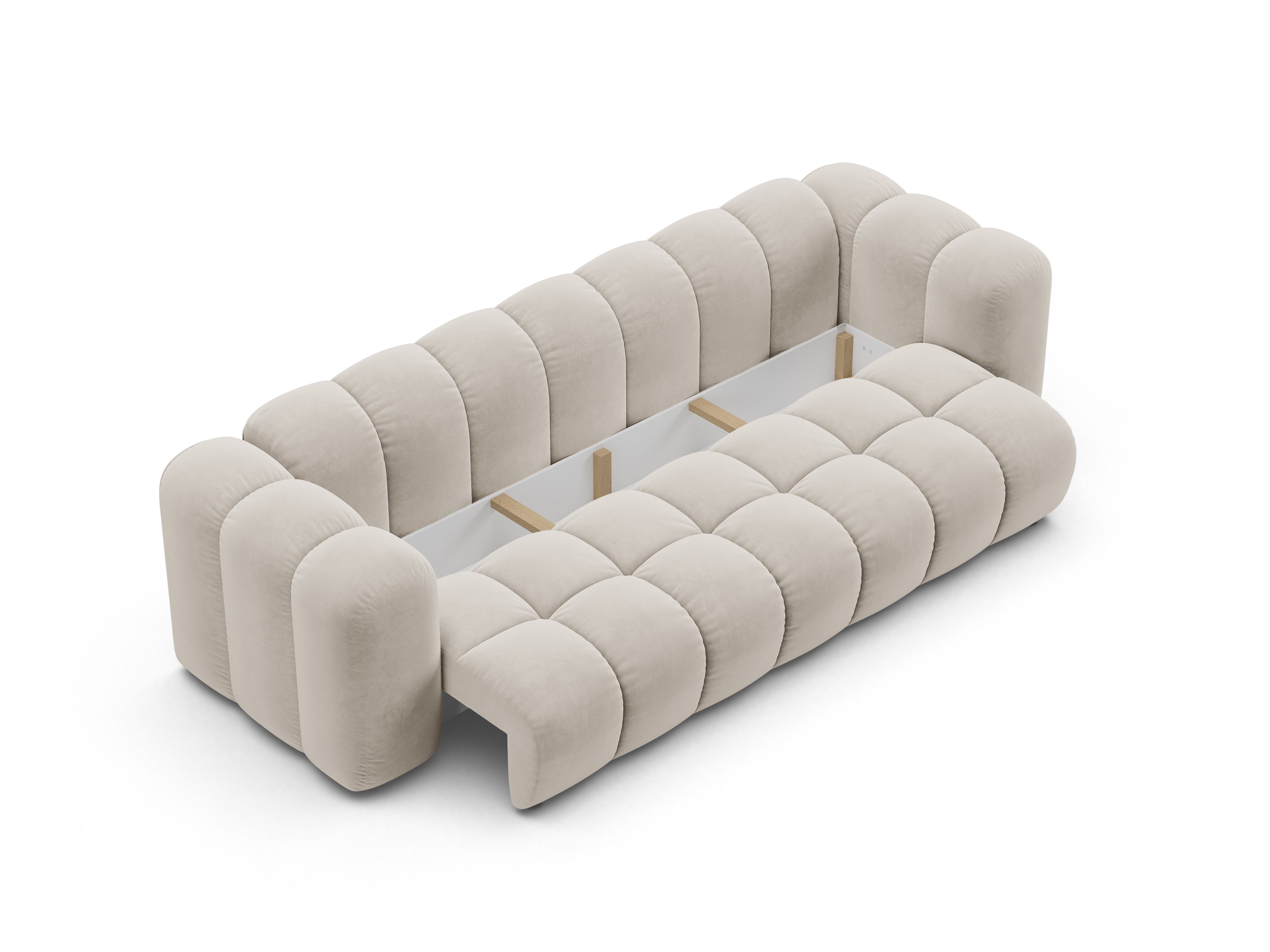 Samtsofa mit Schlaffunktion ASTRO ecru