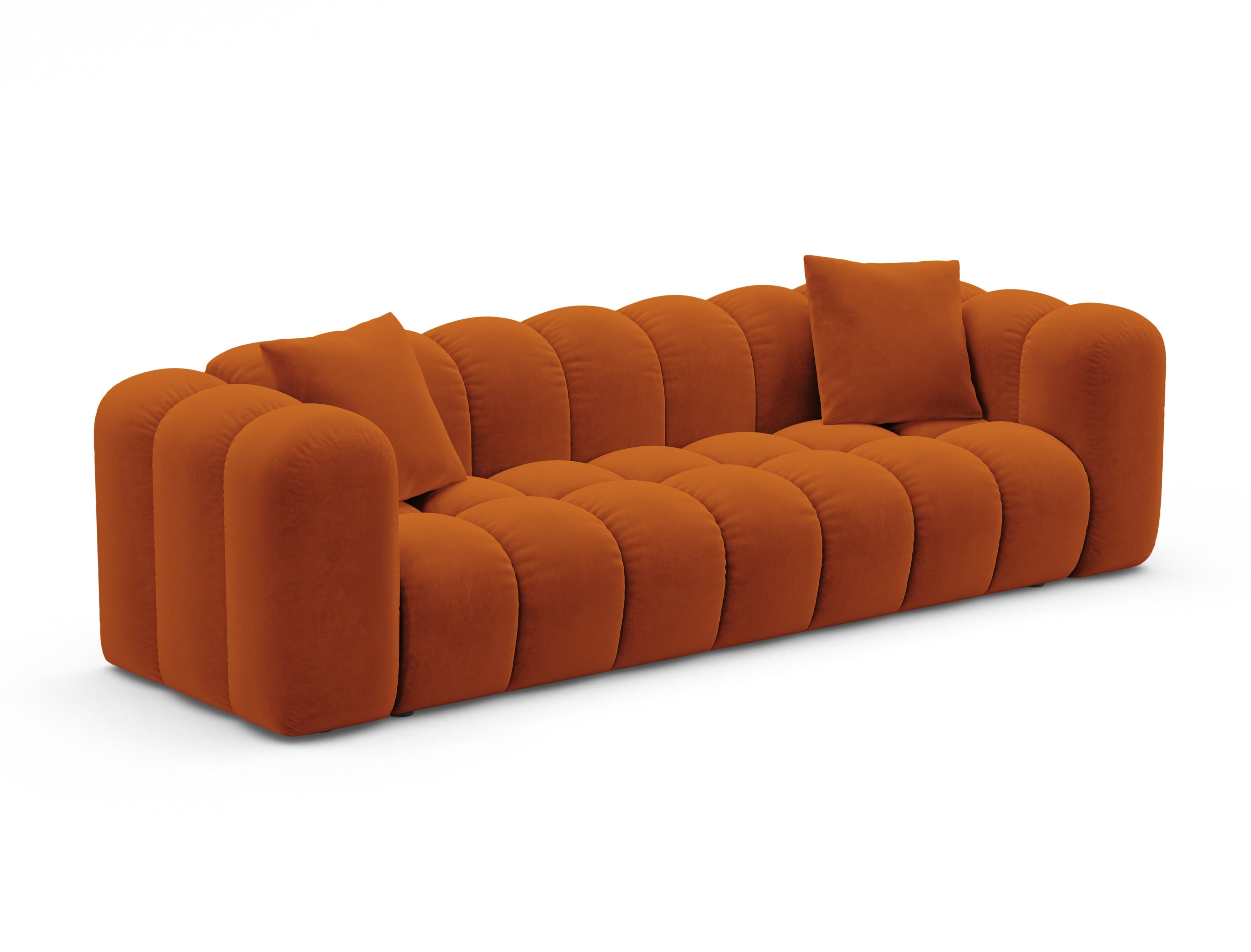 Velvet sofa with sleeping function ASTRO in rust