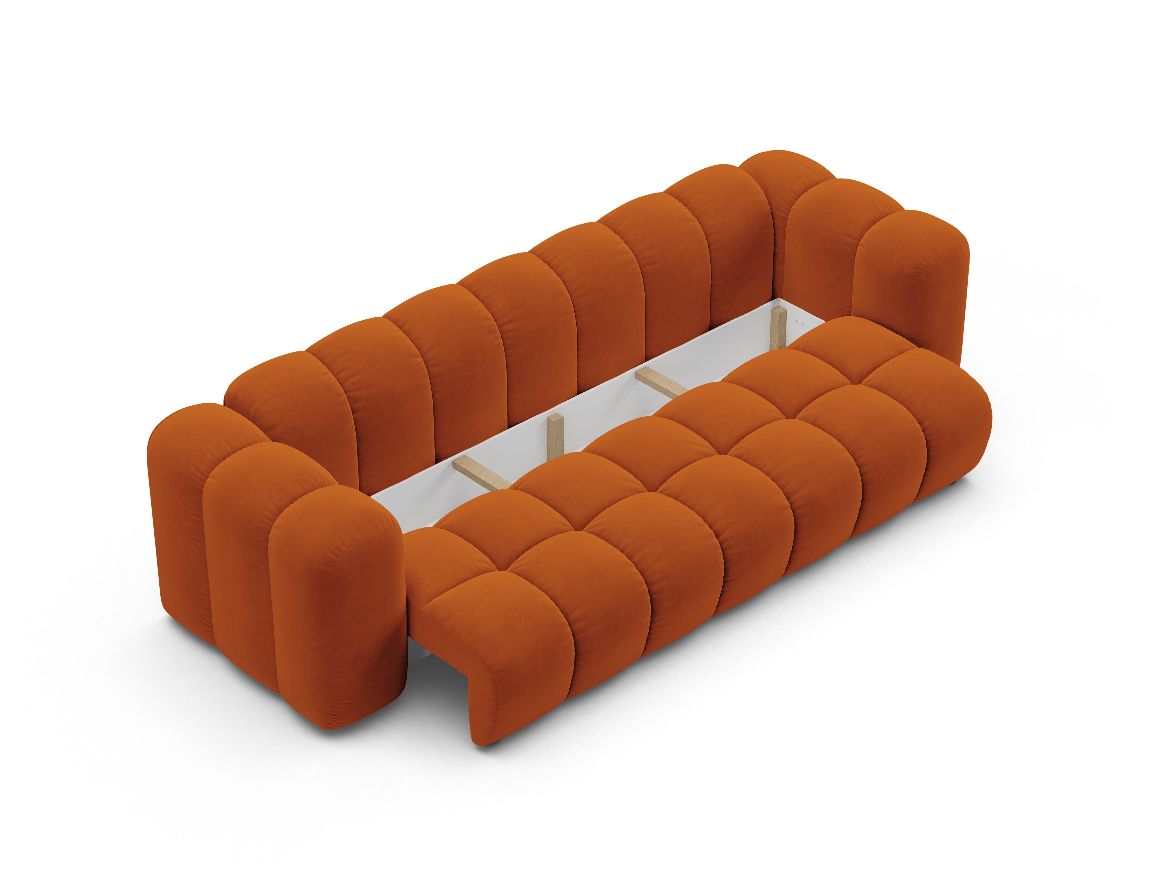 Velvet sofa with sleeping function ASTRO in rust