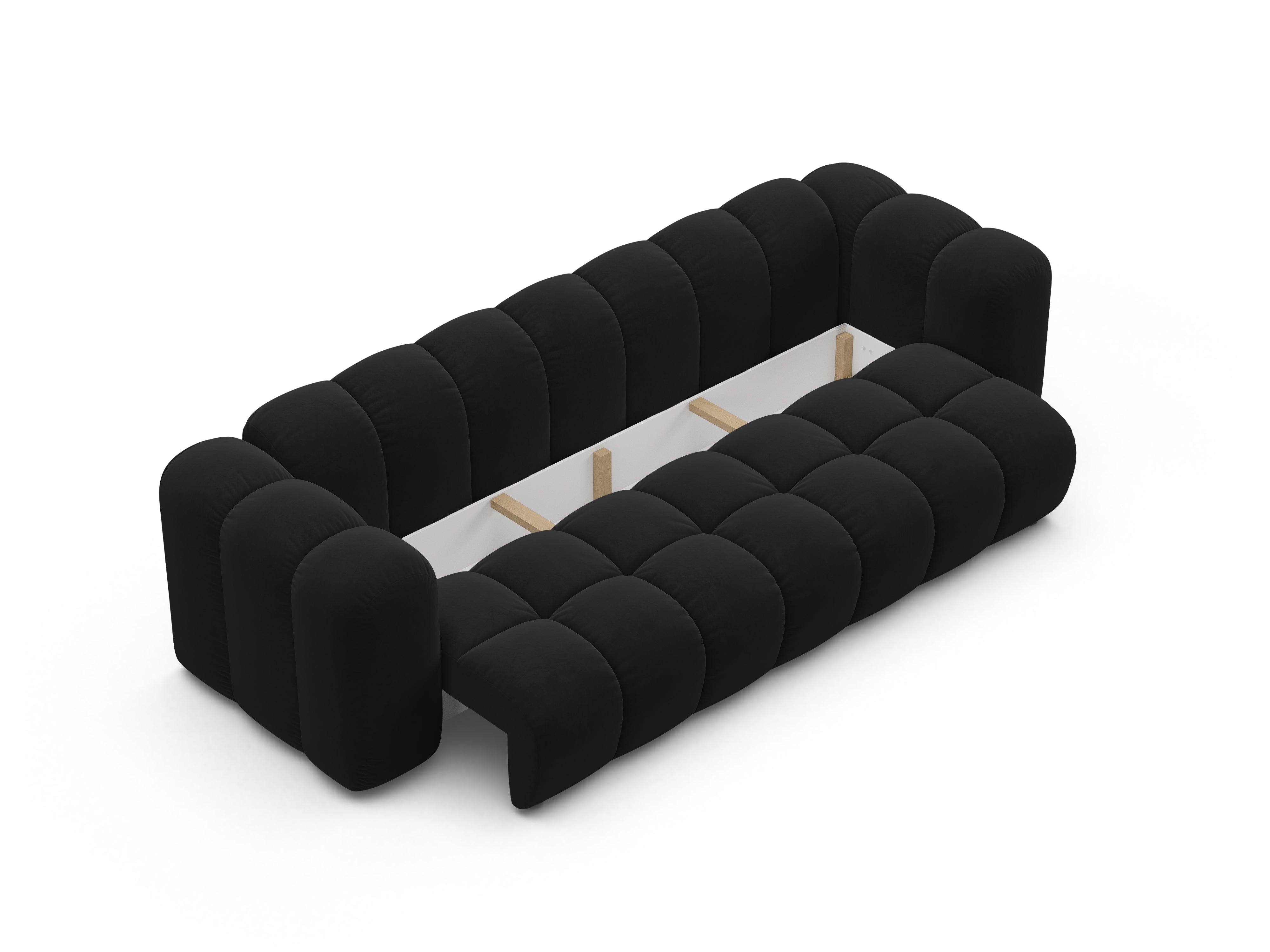 Velvet sofa with sleeping function ASTRO black