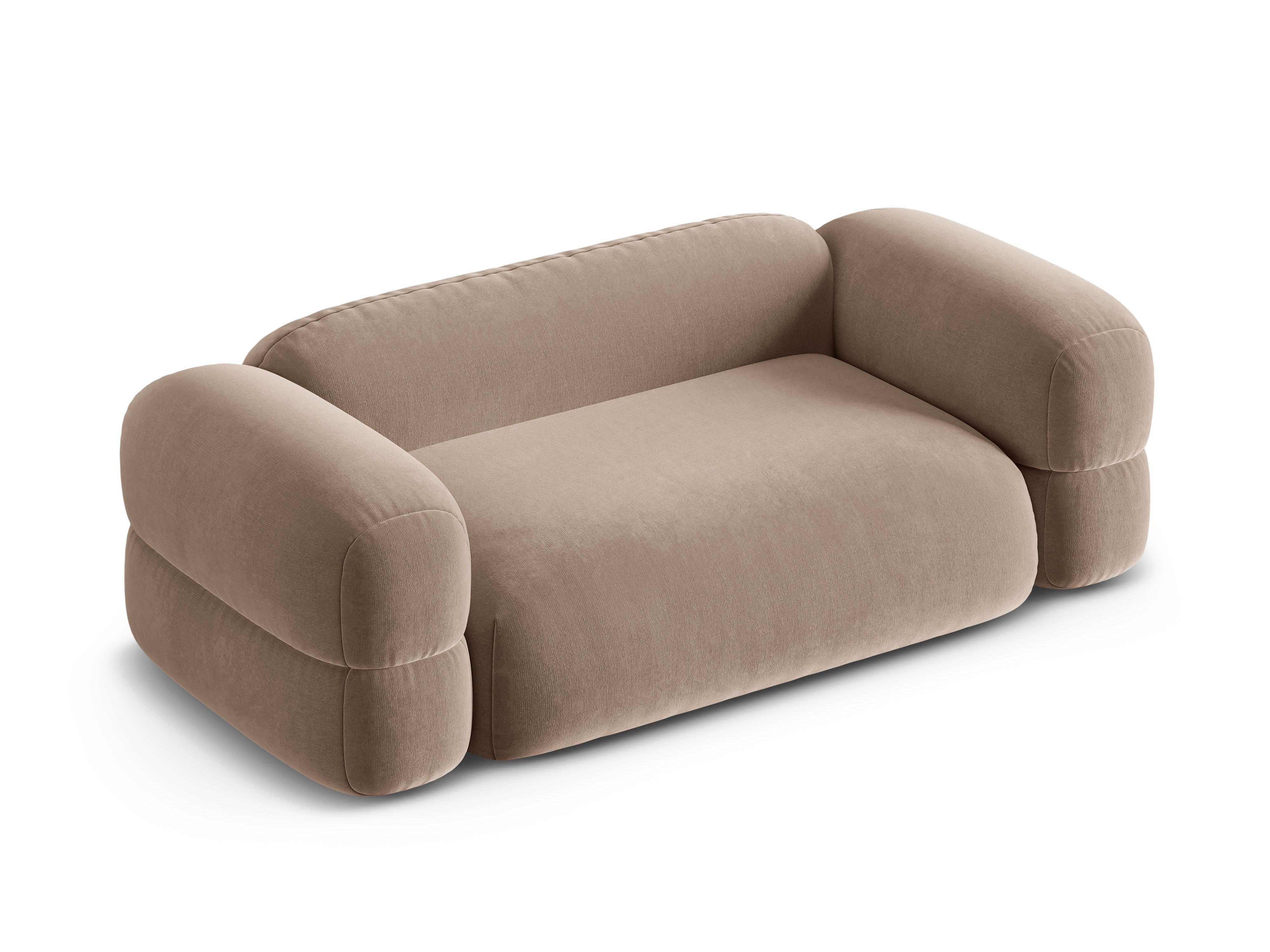 Velvet 3-Seater Sofa ROGER Dark Beige