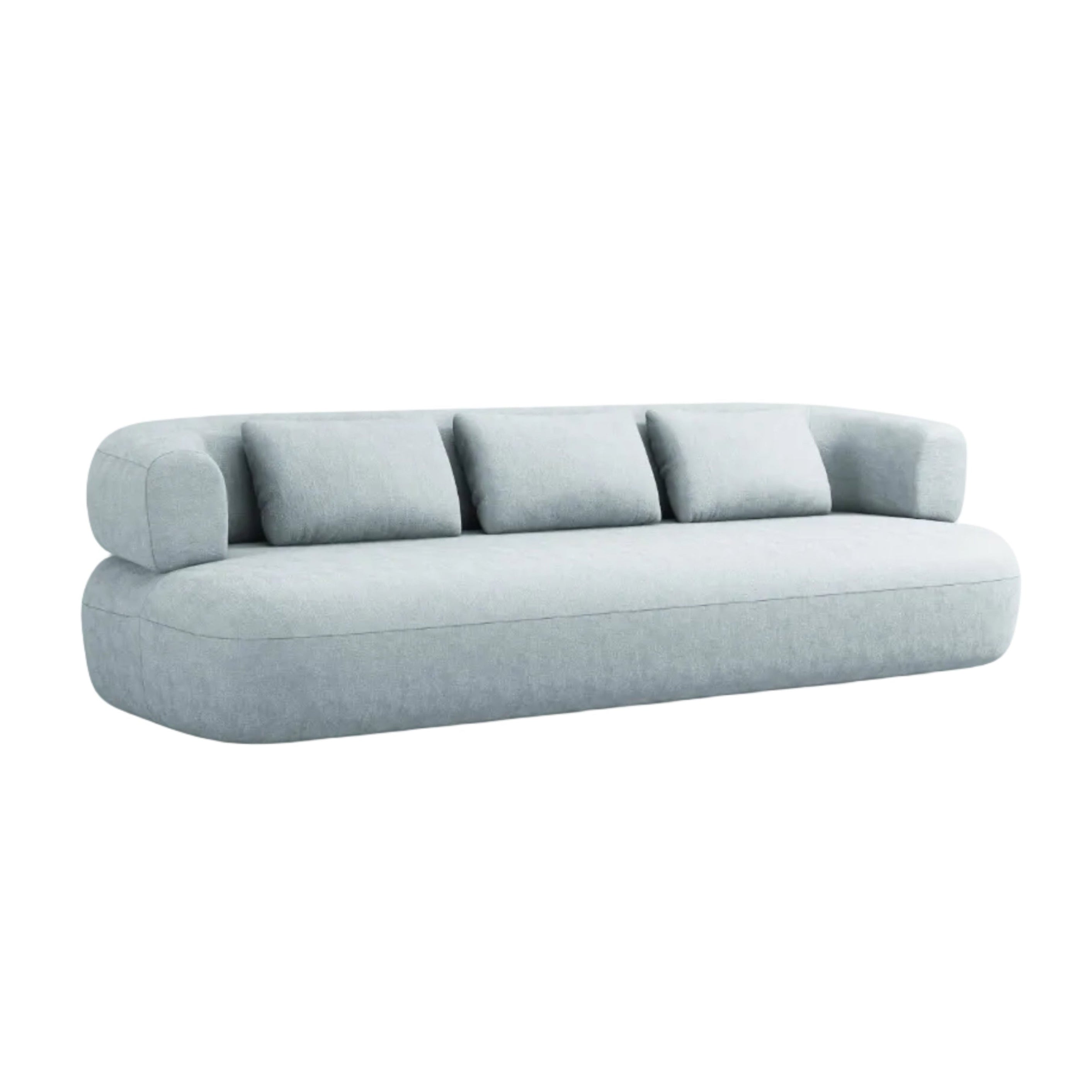 Sofa für 3,5 Personen ALDRIN in himmelblauem Chenille