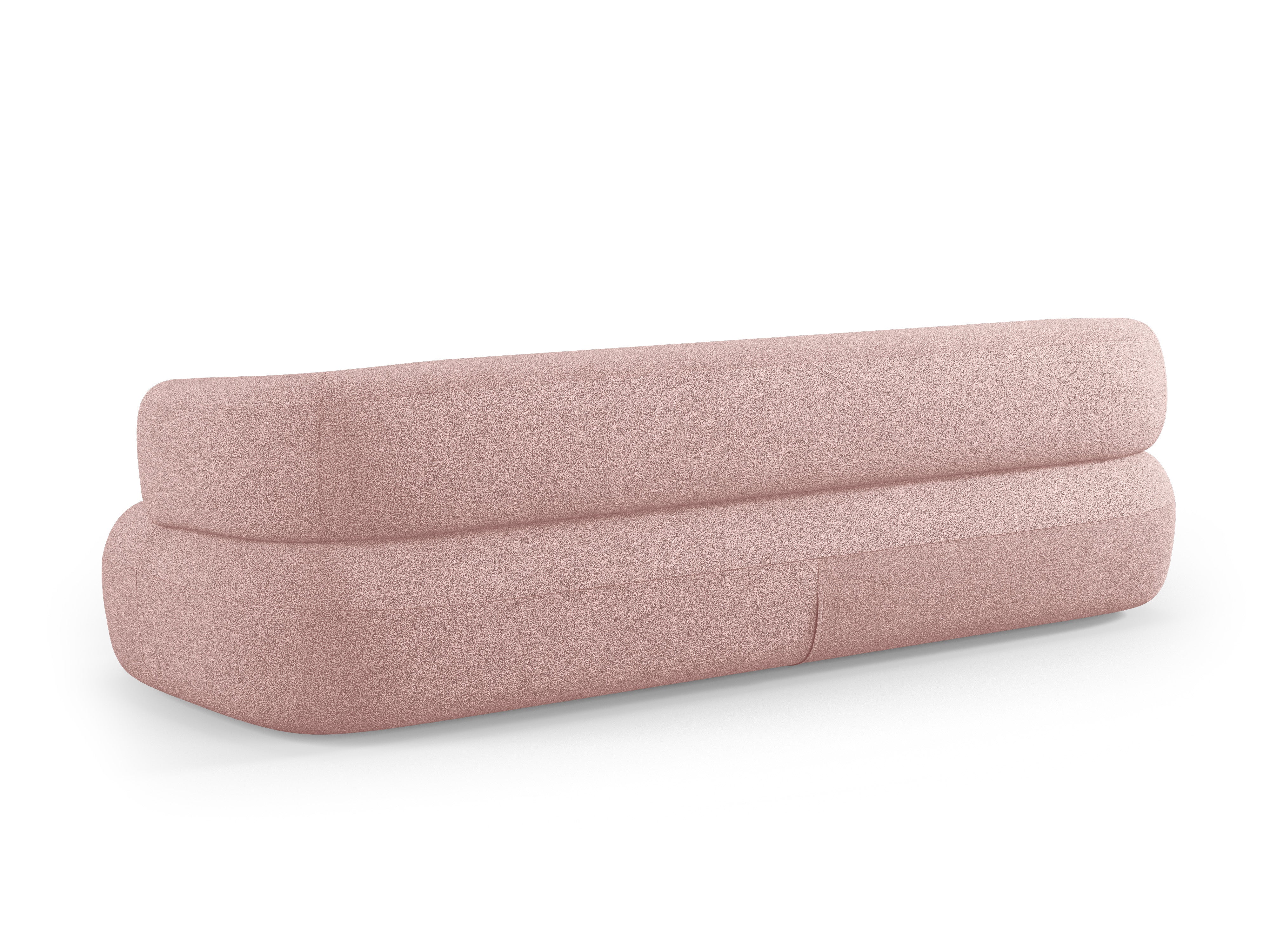 Sofa für 3,5 Personen ALDRIN in pudrigem Rosa Boucle