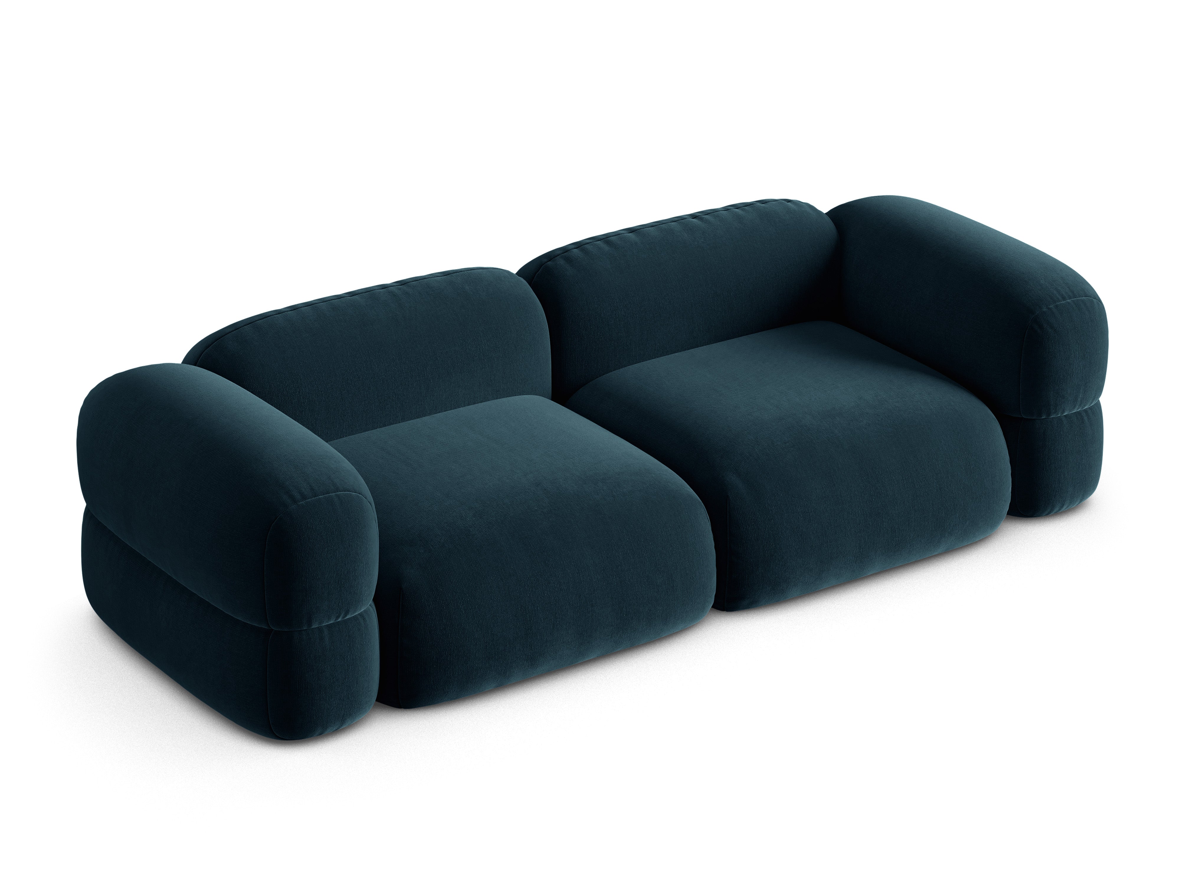 Sofa aus Samt für 4 Personen ROGER petrolblau
