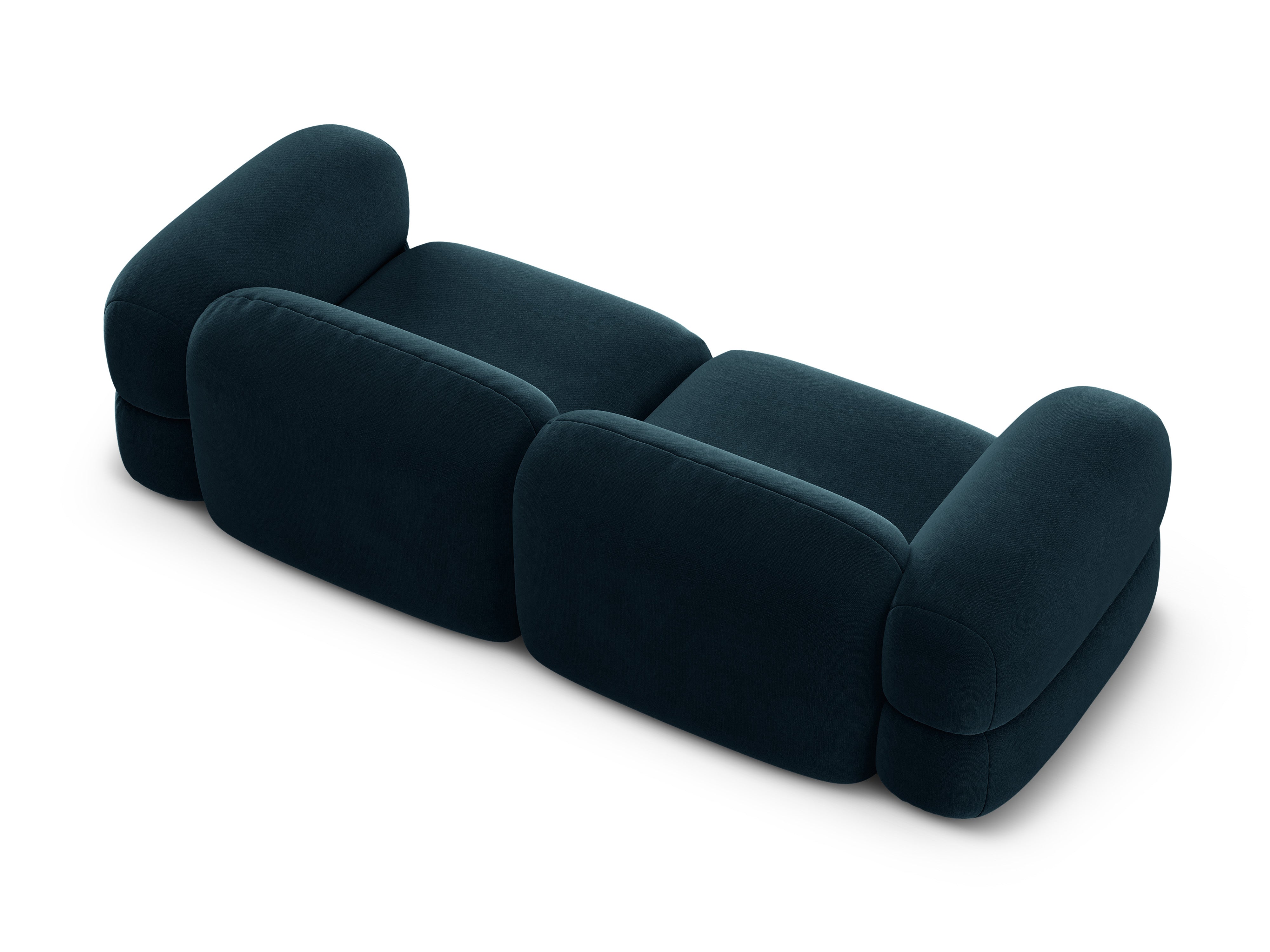Sofa aus Samt für 4 Personen ROGER petrolblau