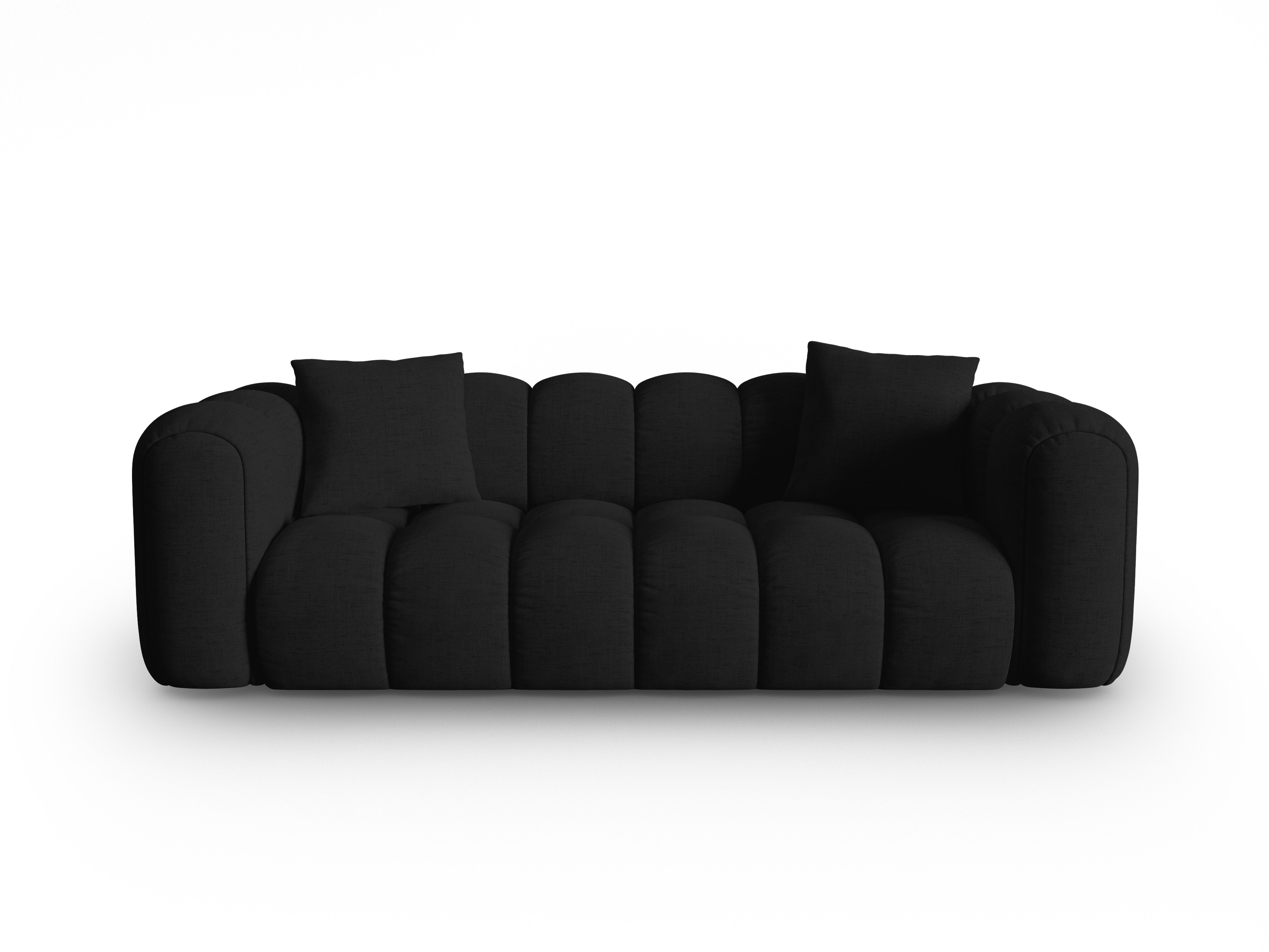 Sofa für 4 Personen ASTRO schwarzer Chenille