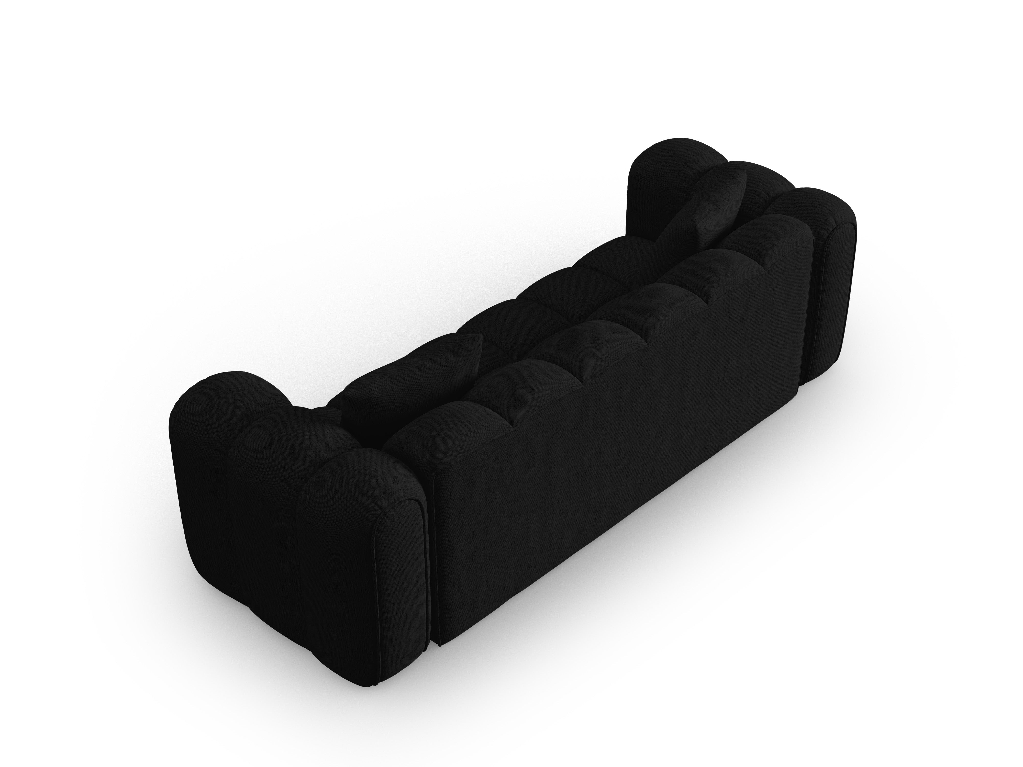 Sofa für 4 Personen ASTRO schwarzer Chenille