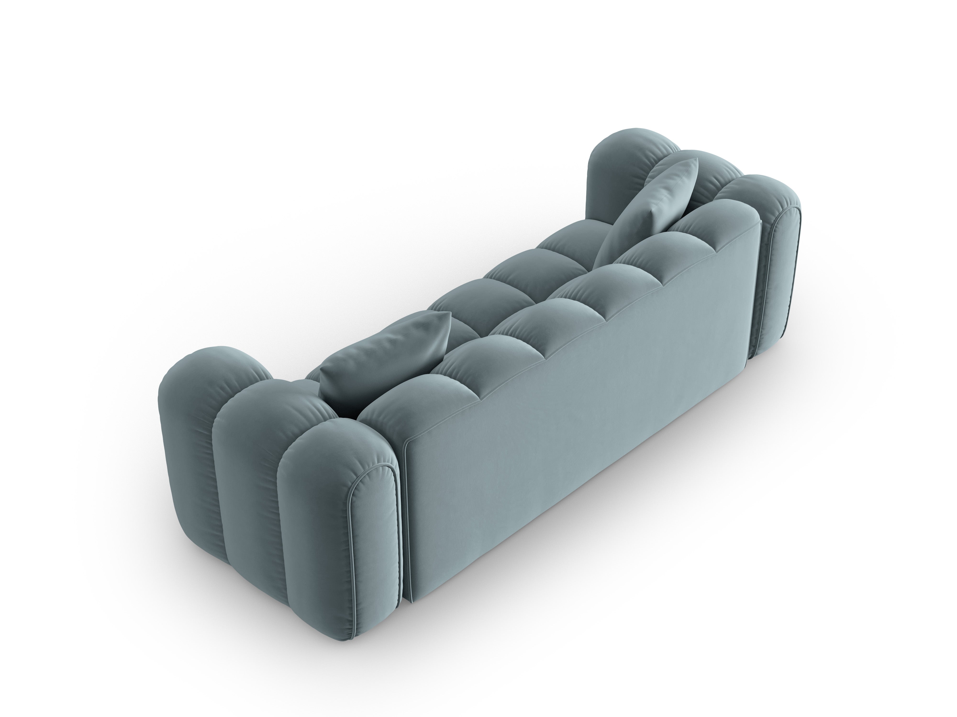 Sofa aus Samt für 4 Personen ASTRO hellblau