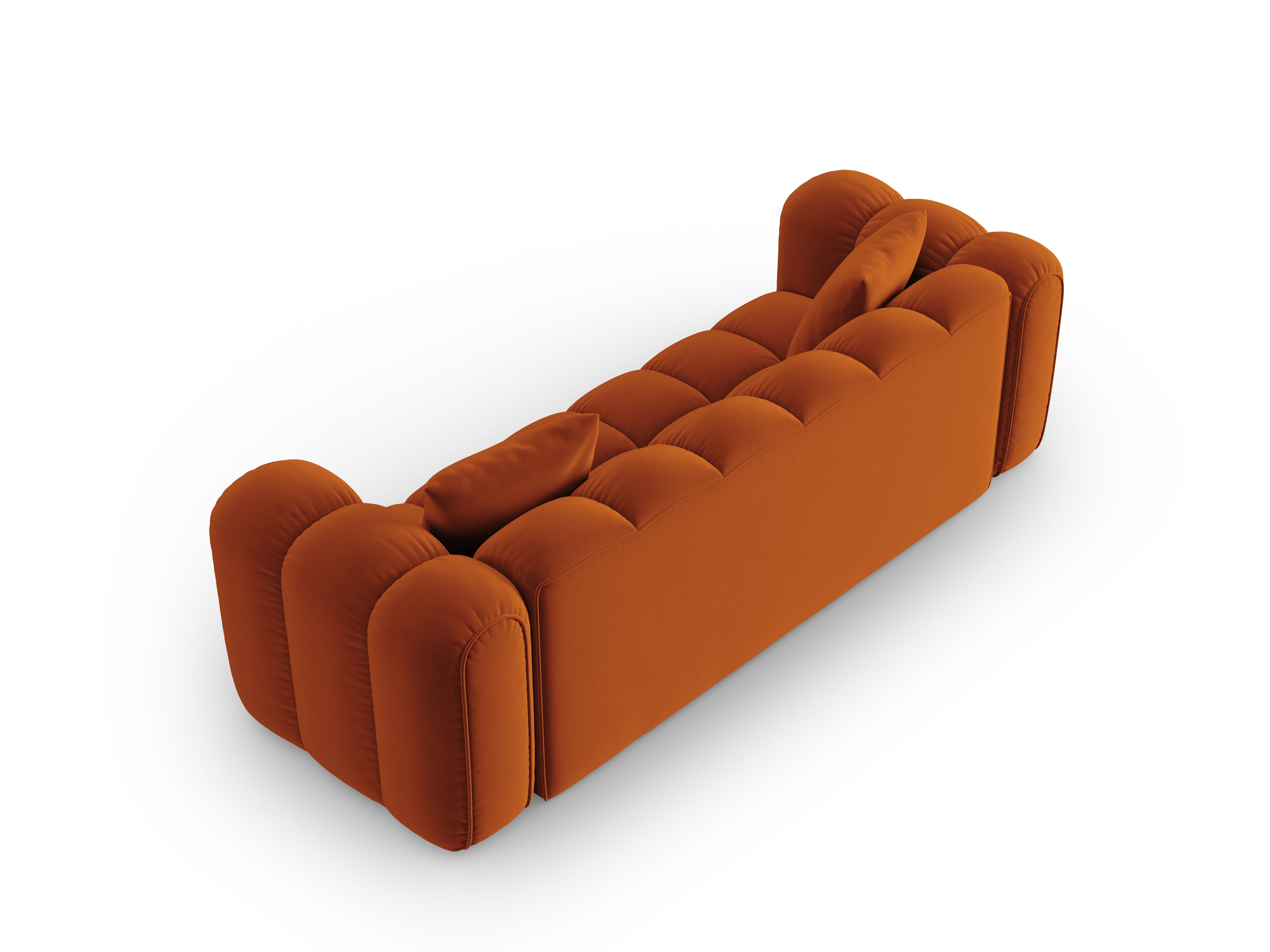 Sofa aus Samt für 4 Personen ASTRO rostrot