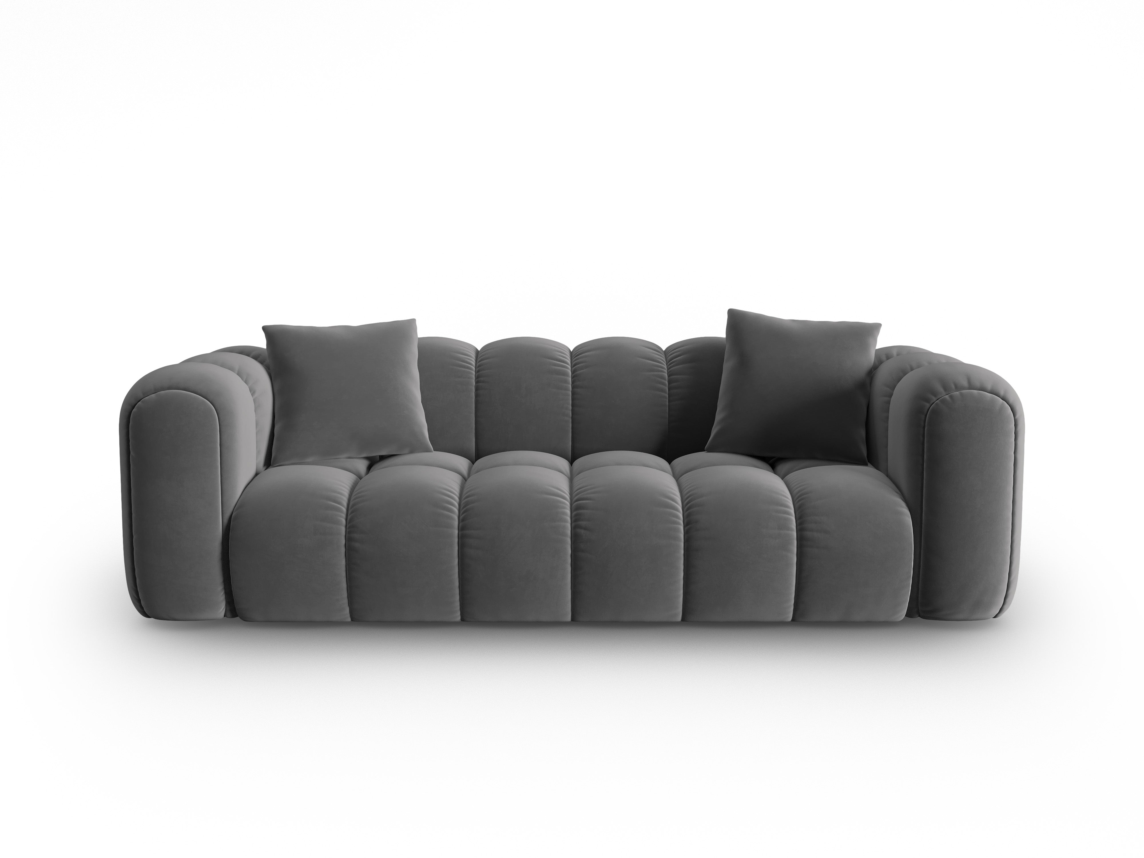 Sofa aus Samt für 4 Personen ASTRO grau