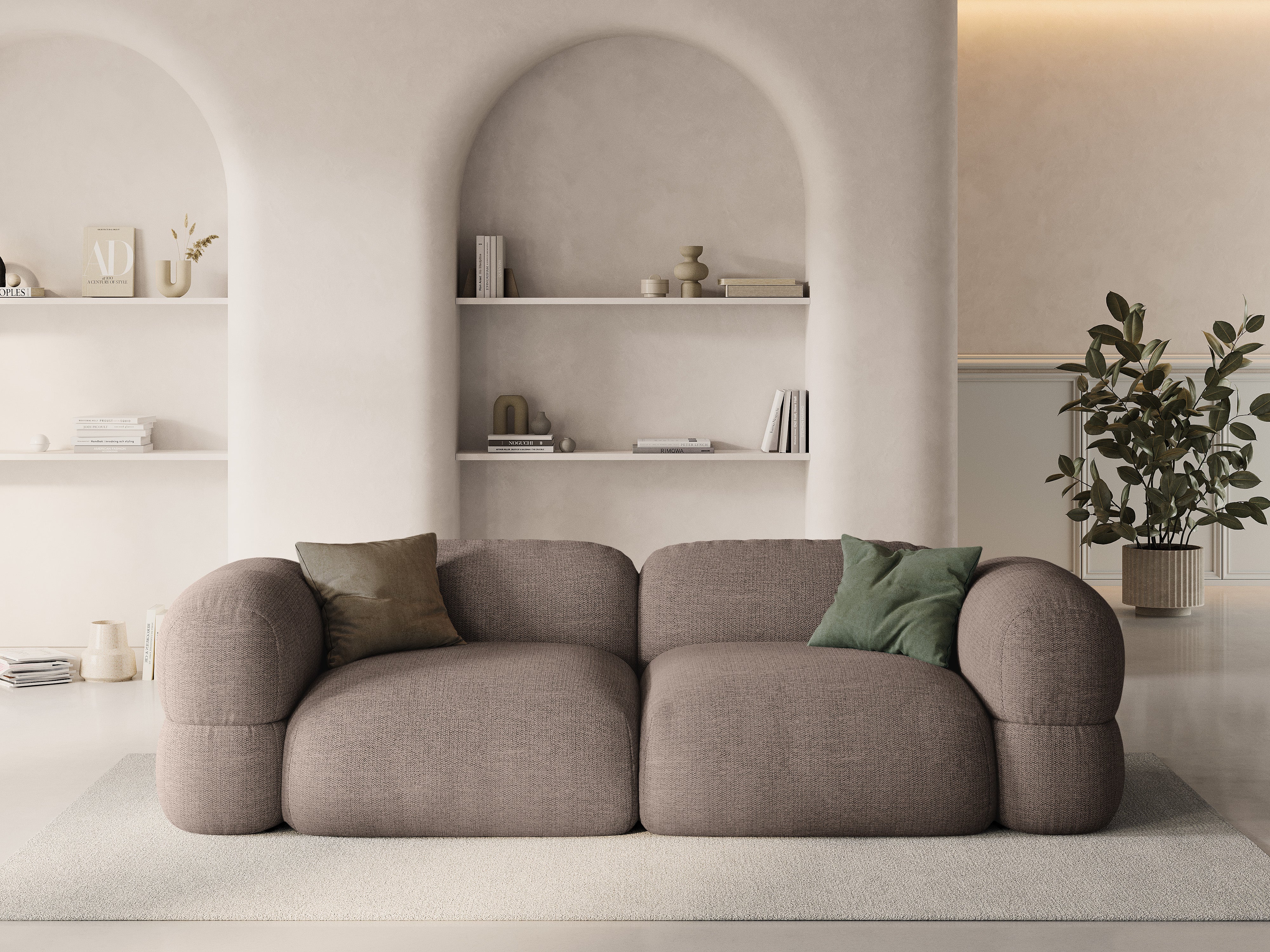 Sofa für 4 Personen ROGER cappuccino Chenille