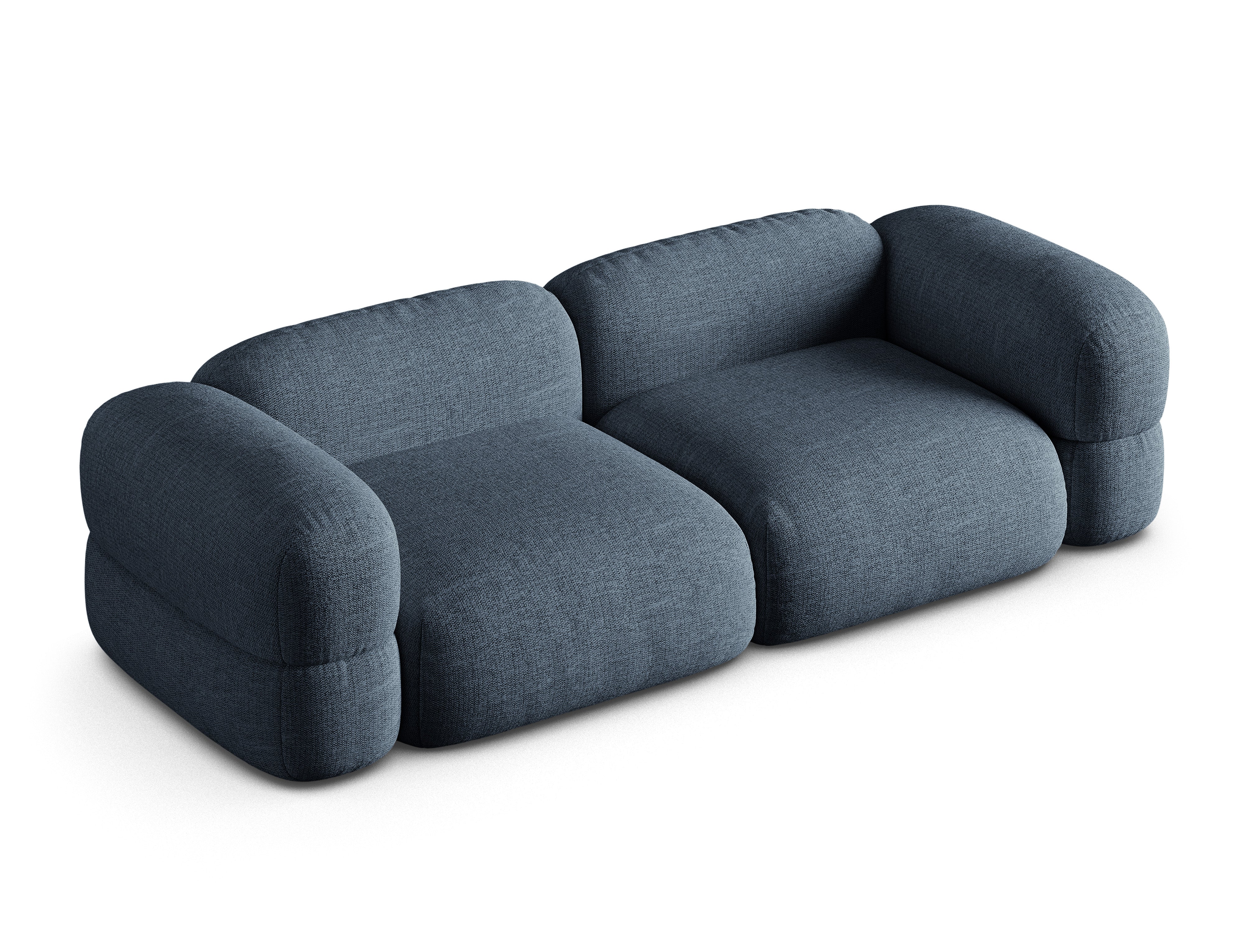 Sofa für 4 Personen ROGER dunkelblaues Chenille