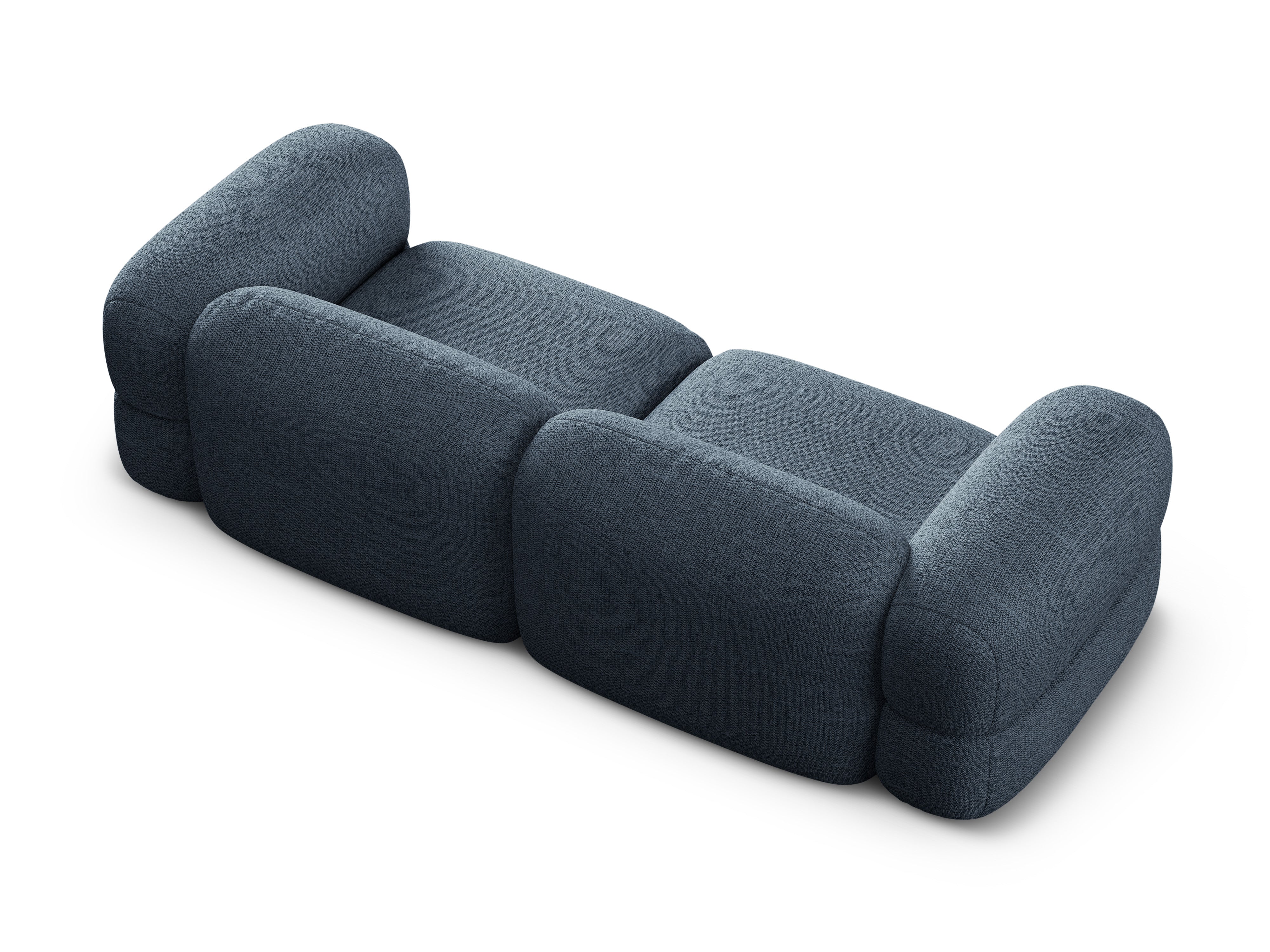 Sofa für 4 Personen ROGER dunkelblaues Chenille
