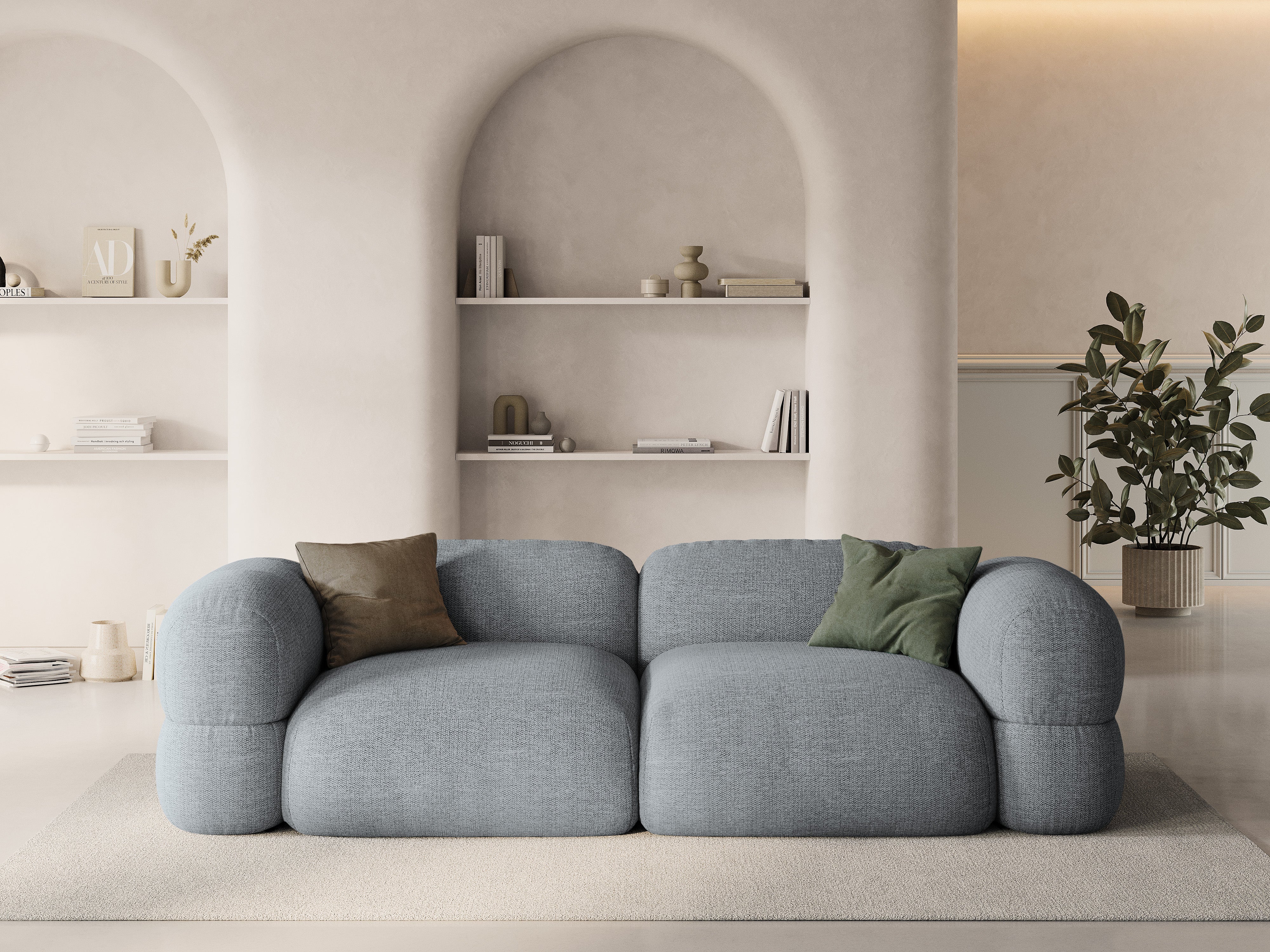 Sofa für 4 Personen ROGER graues Chenille