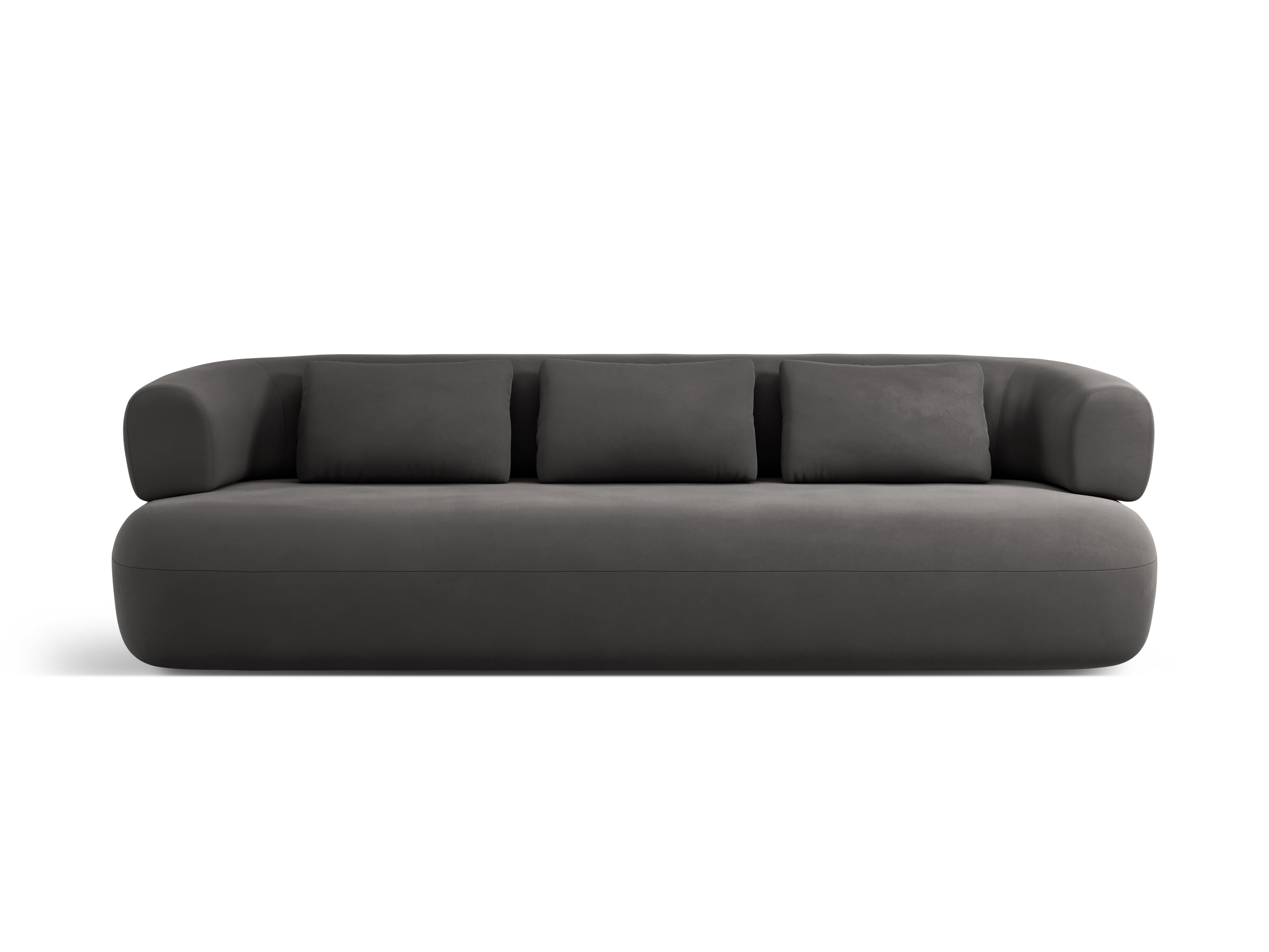 Sofa aus Samt für 4 Personen ALDRIN in Dunkelgrau