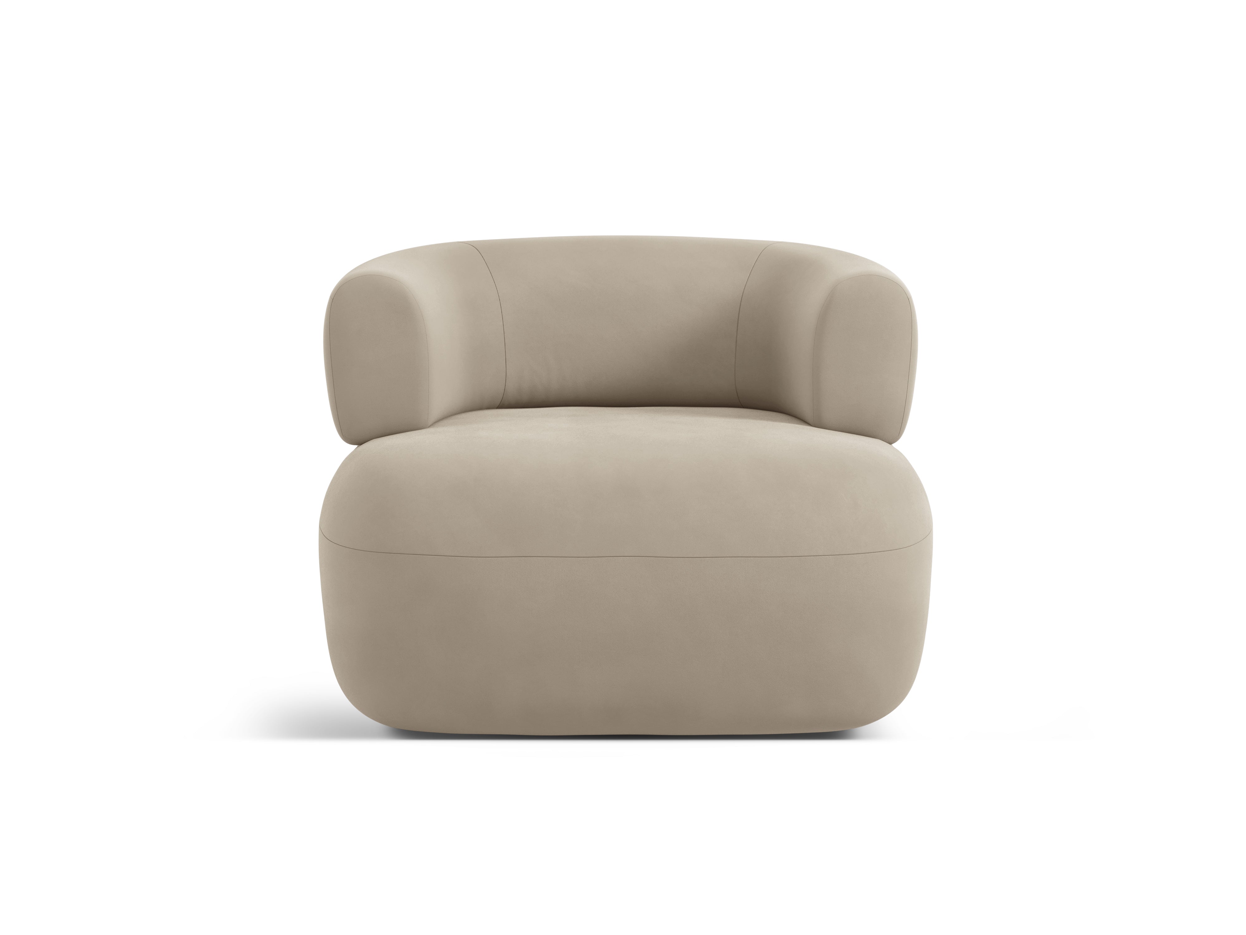 Samt-Sessel ALDRIN in Beige