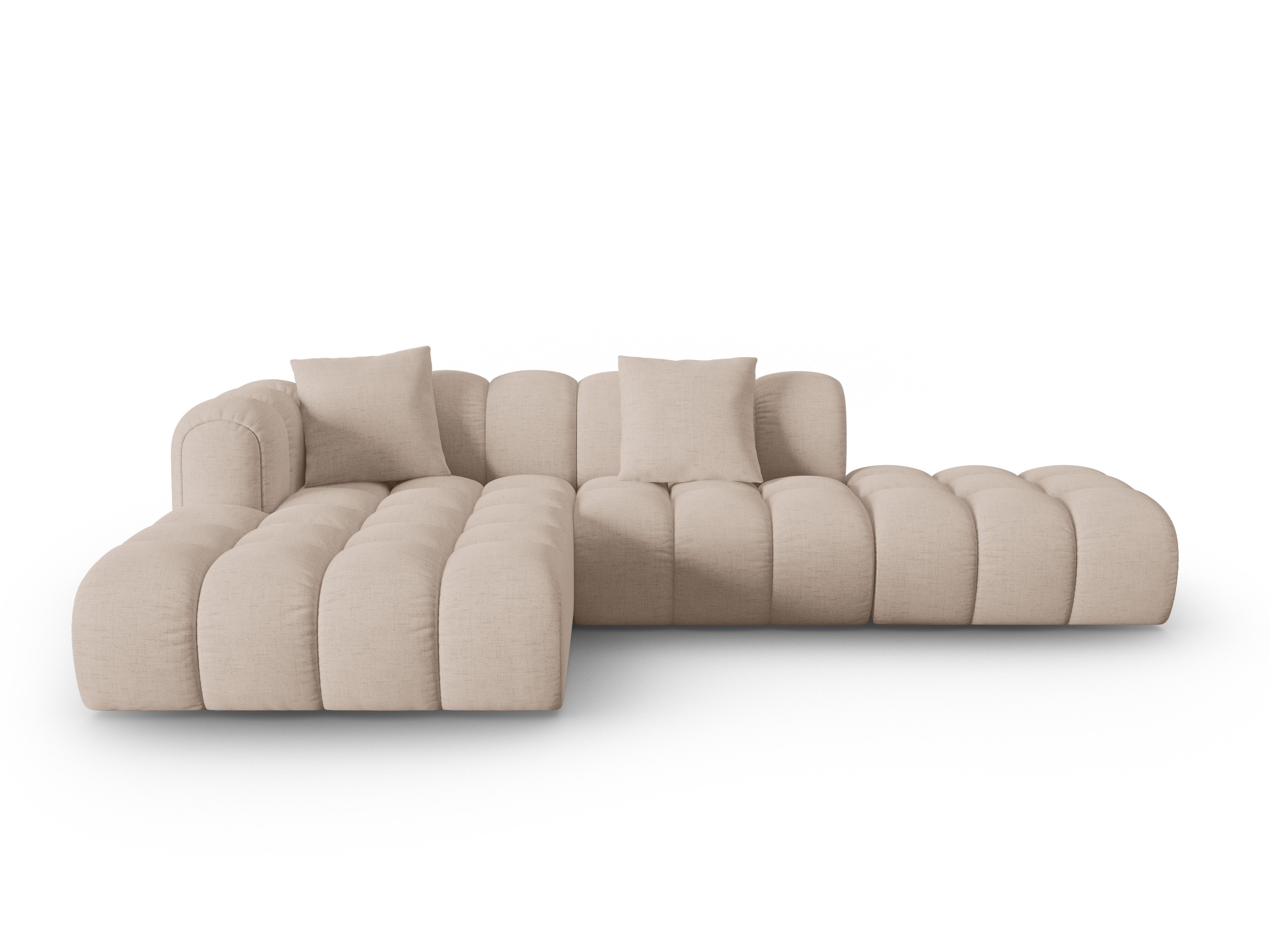 Left-facing open corner sofa ASTRO cappuccino chenille
