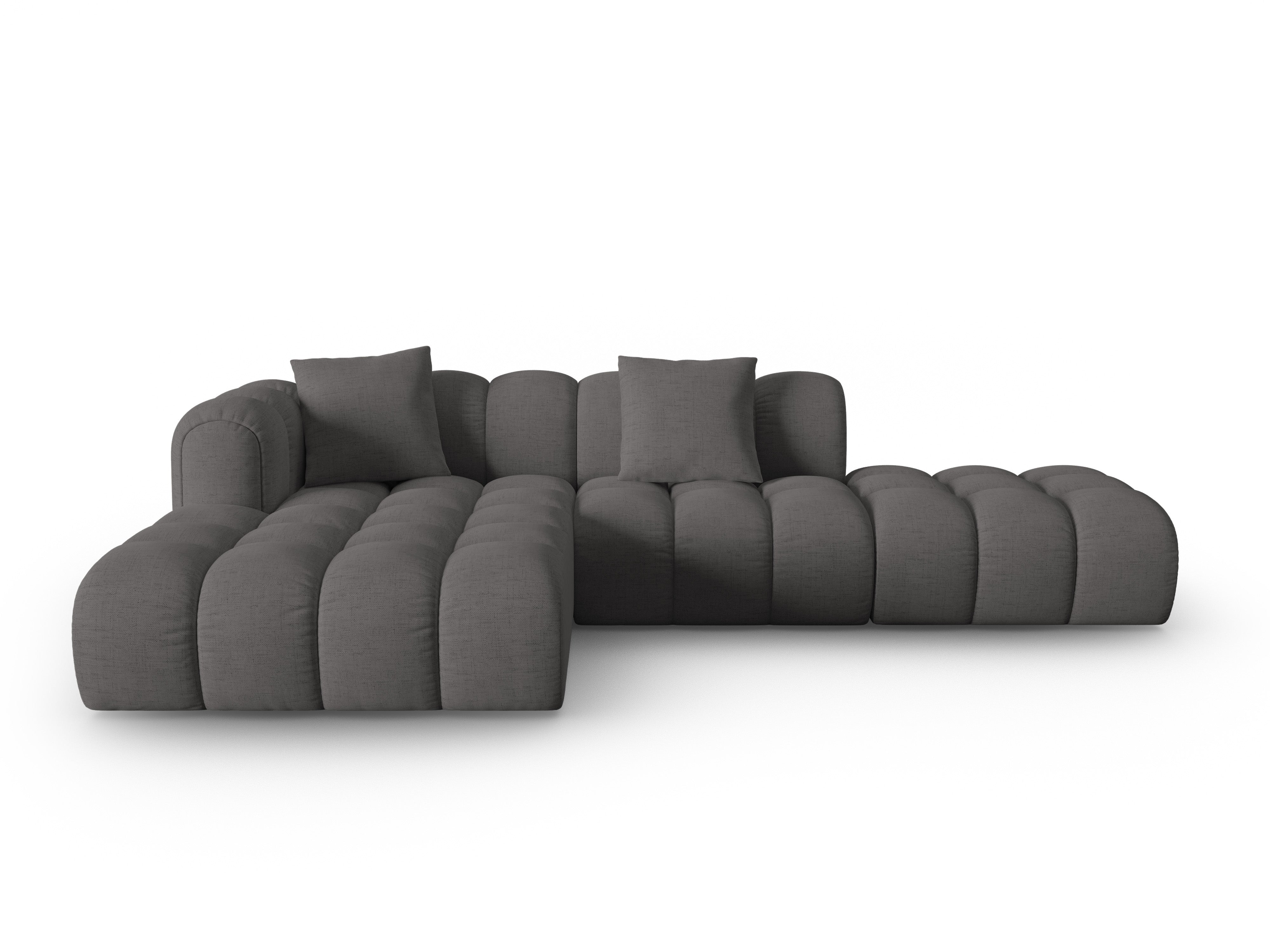 Left-facing open corner sofa ASTRO gray chenille