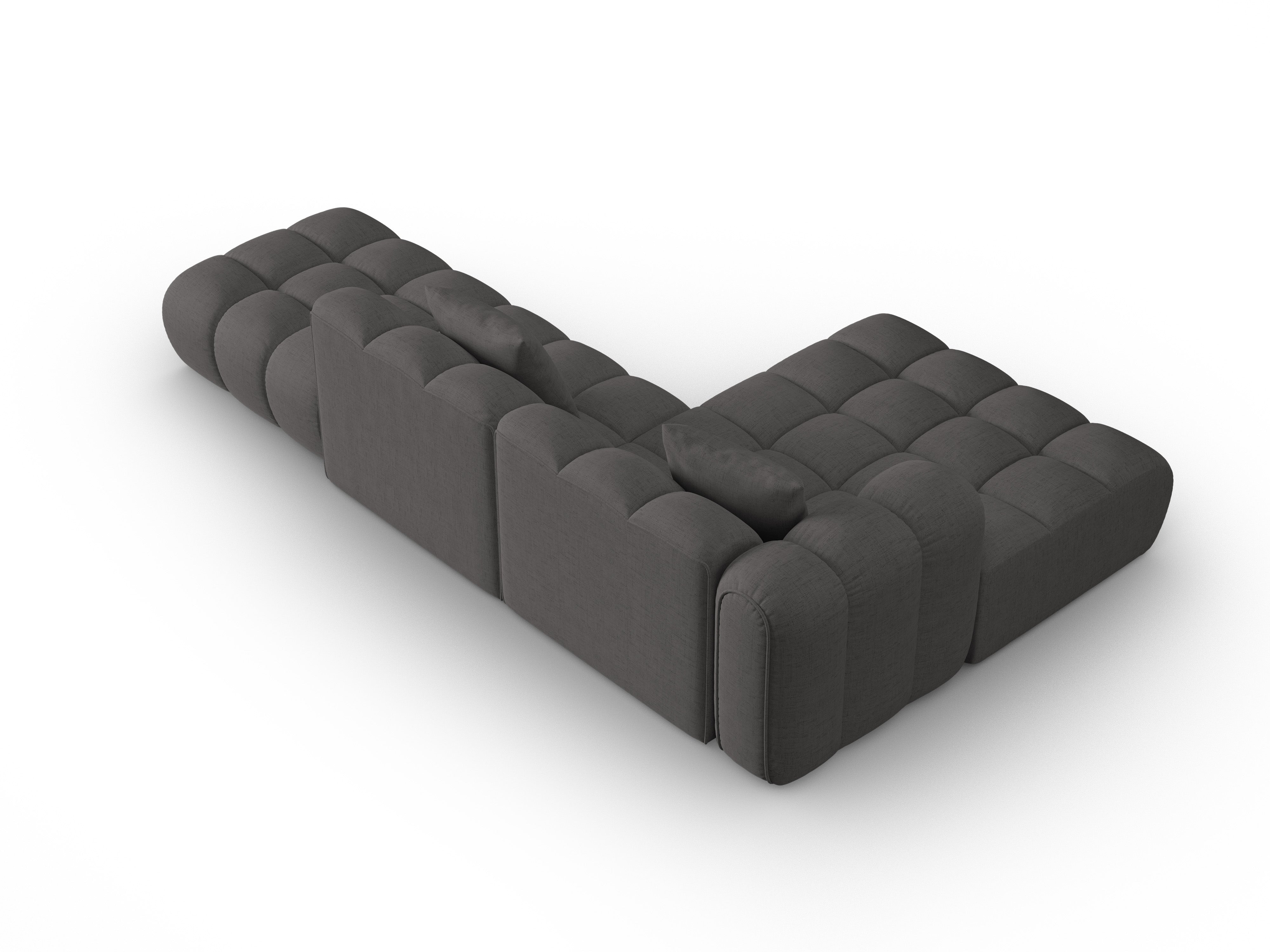 Left-facing open corner sofa ASTRO gray chenille