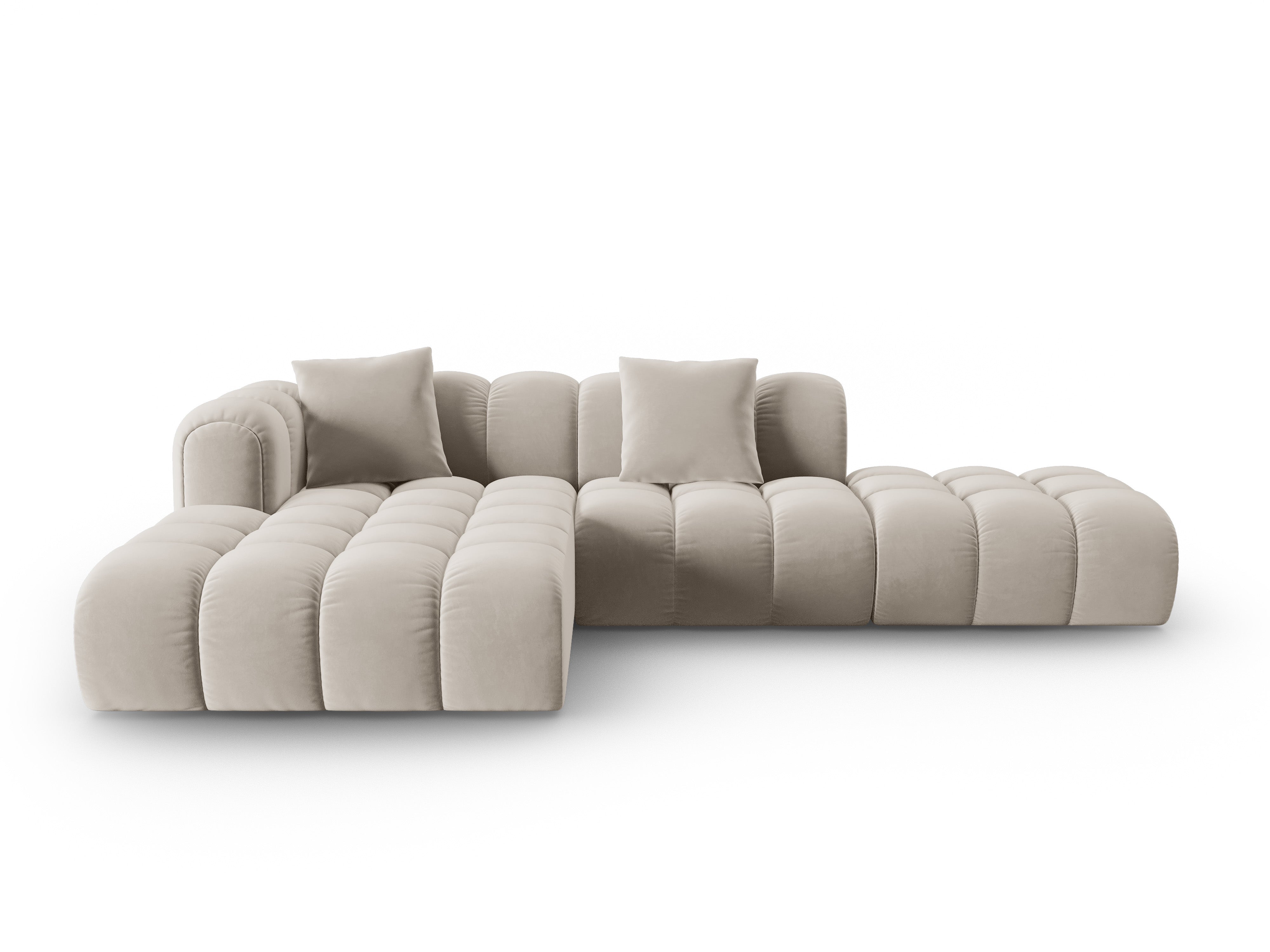 Samt-Ecksofa offen links ASTRO ecru