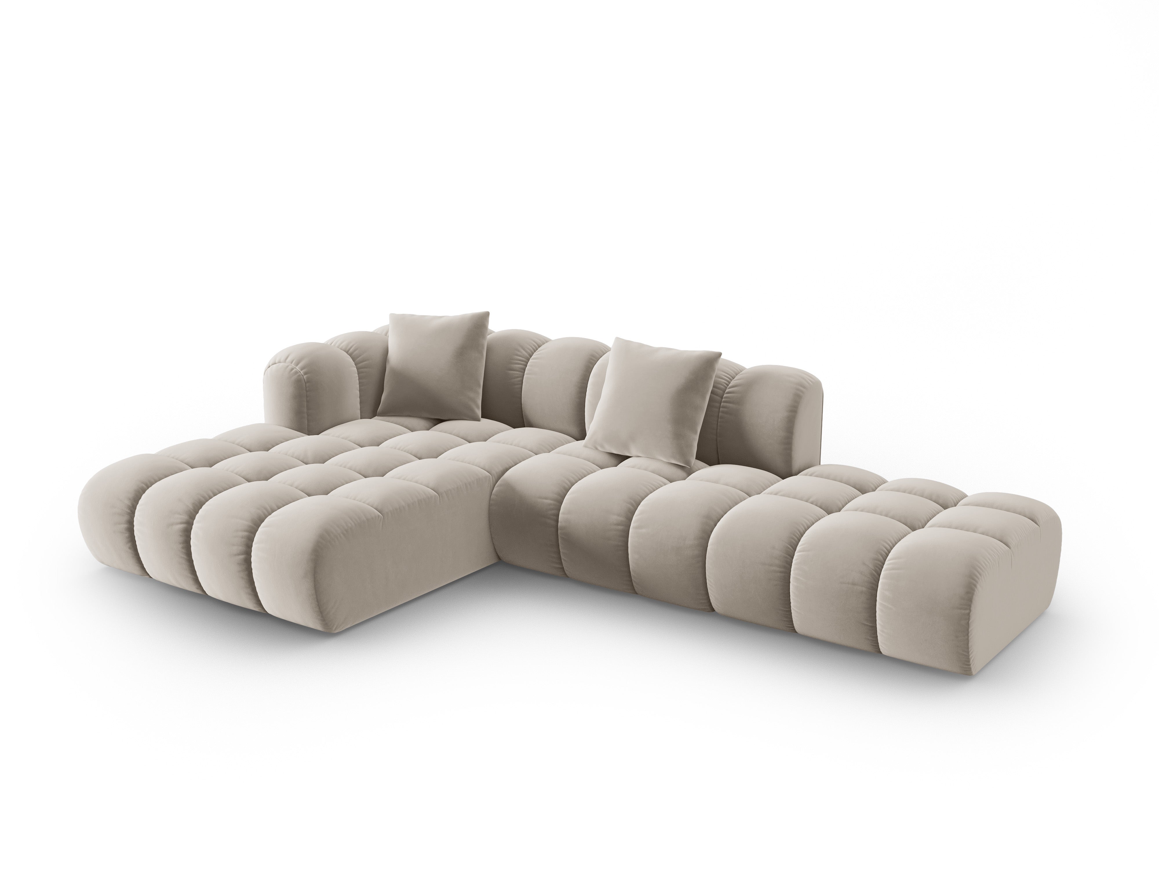 Samt-Ecksofa offen links ASTRO ecru