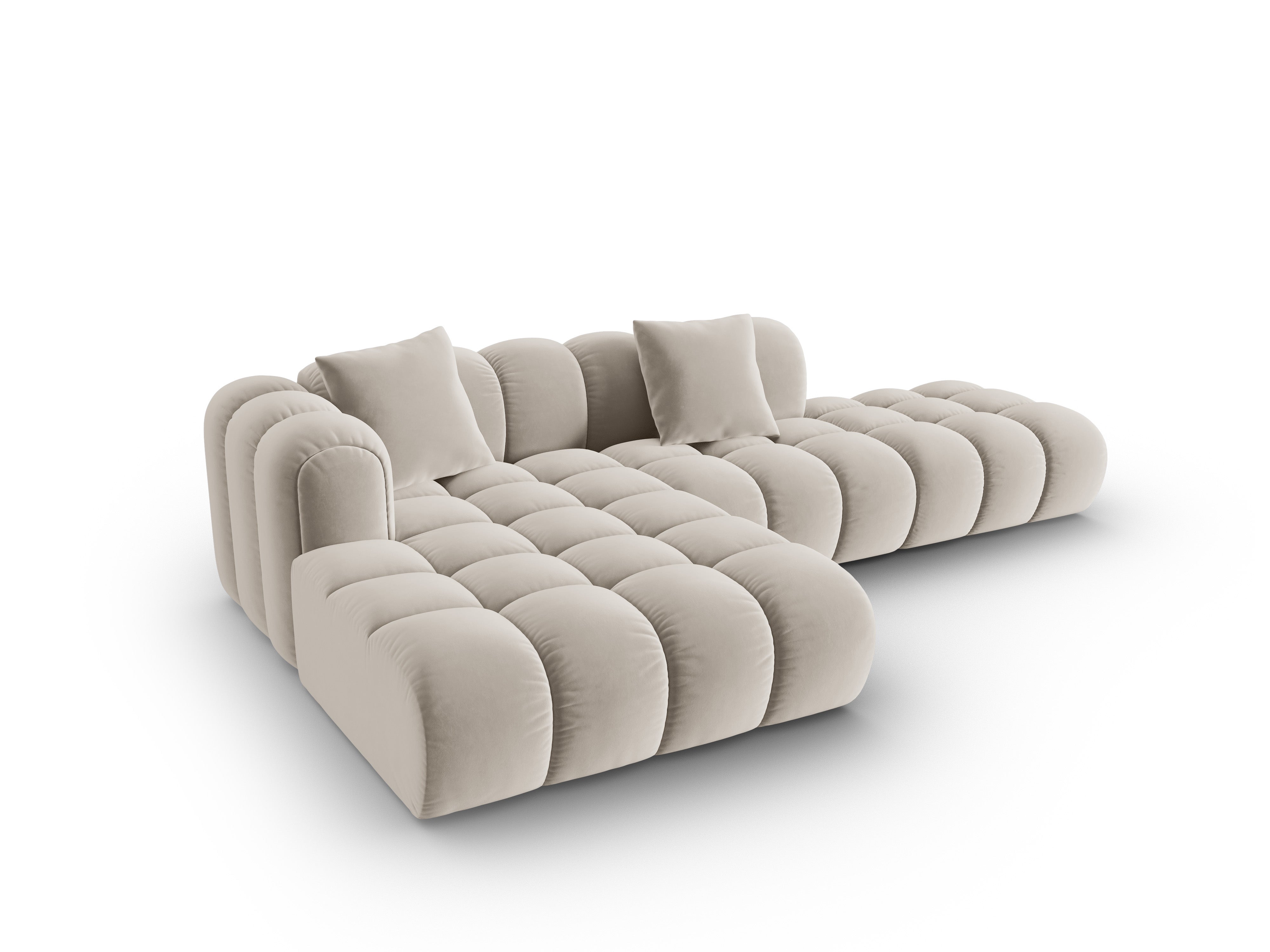 Samt-Ecksofa offen links ASTRO ecru