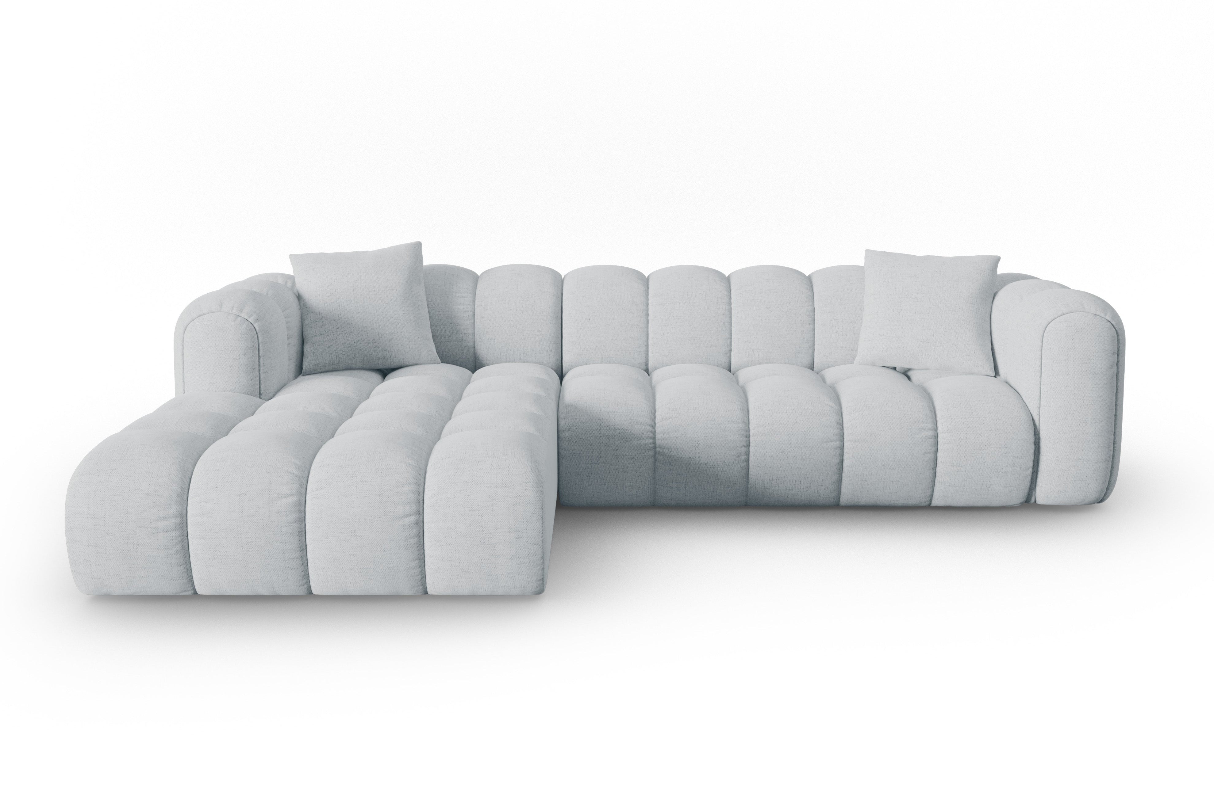 4-seater left-facing corner sofa ASTRO light gray chenille