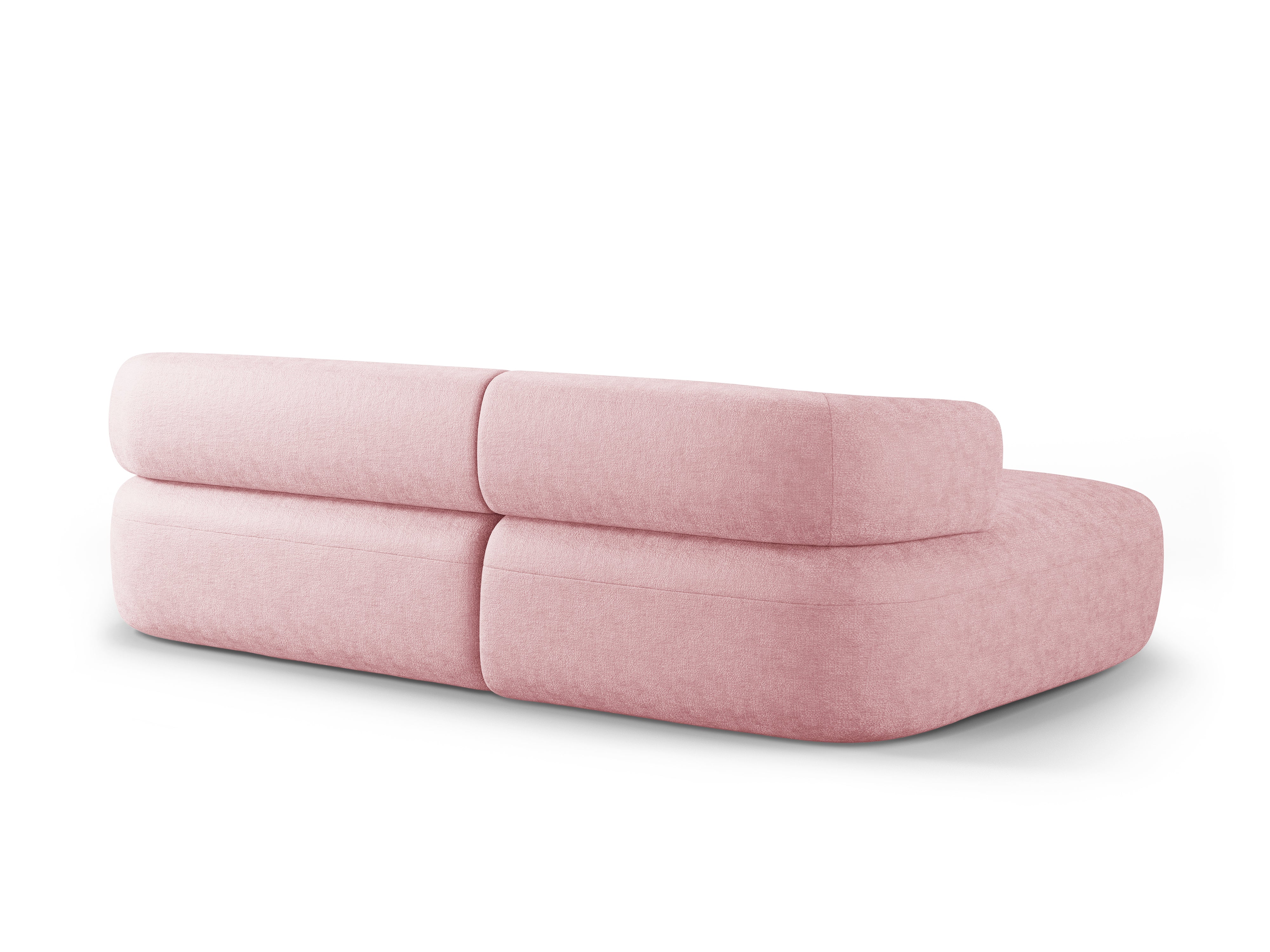 3-sitzige linke Eckcouch ALDRIN in rosa Chenille