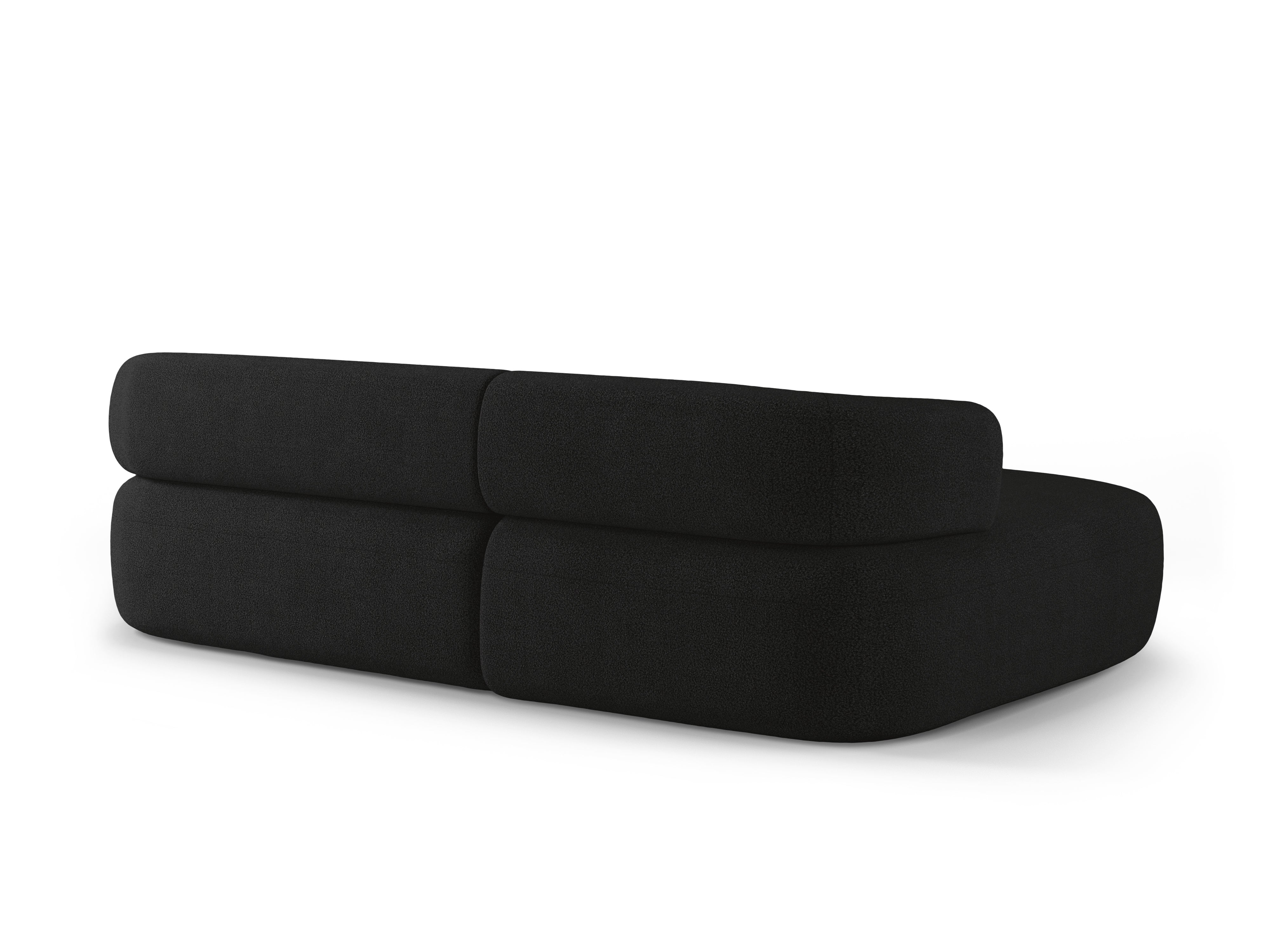 3-sitziger linker Ecksofa ALDRIN in schwarzem Boucle