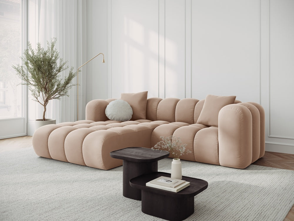 Samtecke der 3-Personen-linken Beige Halley