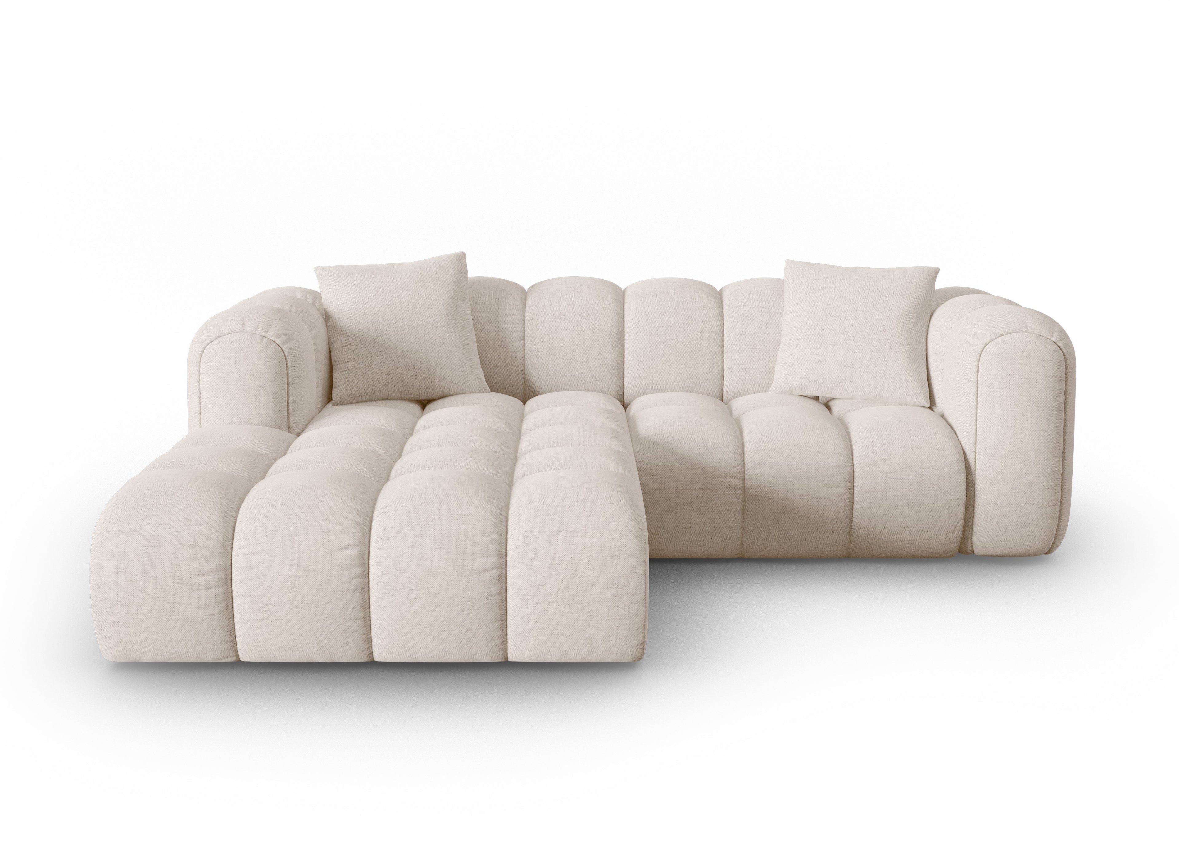 Left-facing 3-seater corner sofa ASTRO beige chenille