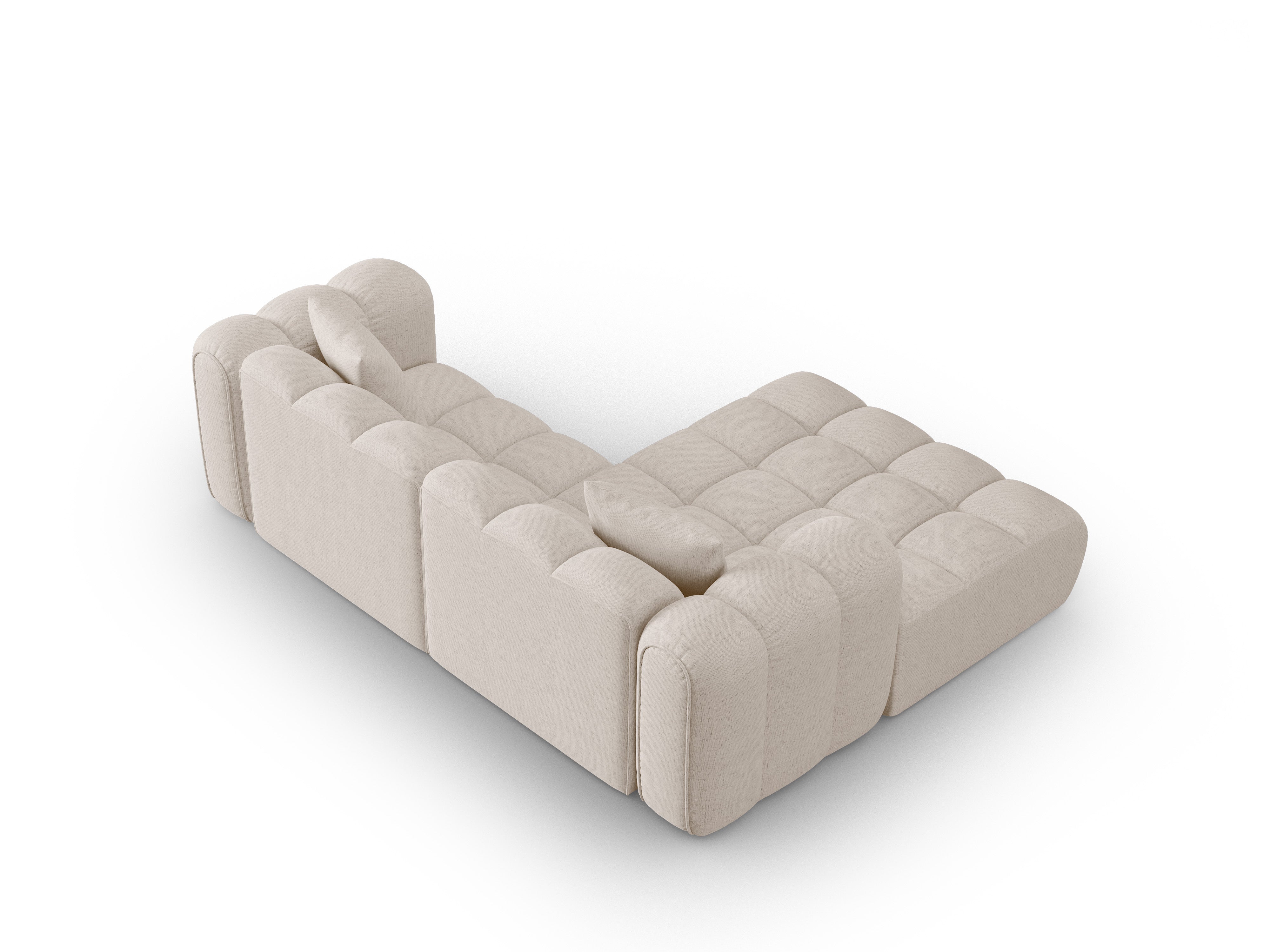 Left-facing 3-seater corner sofa ASTRO beige chenille