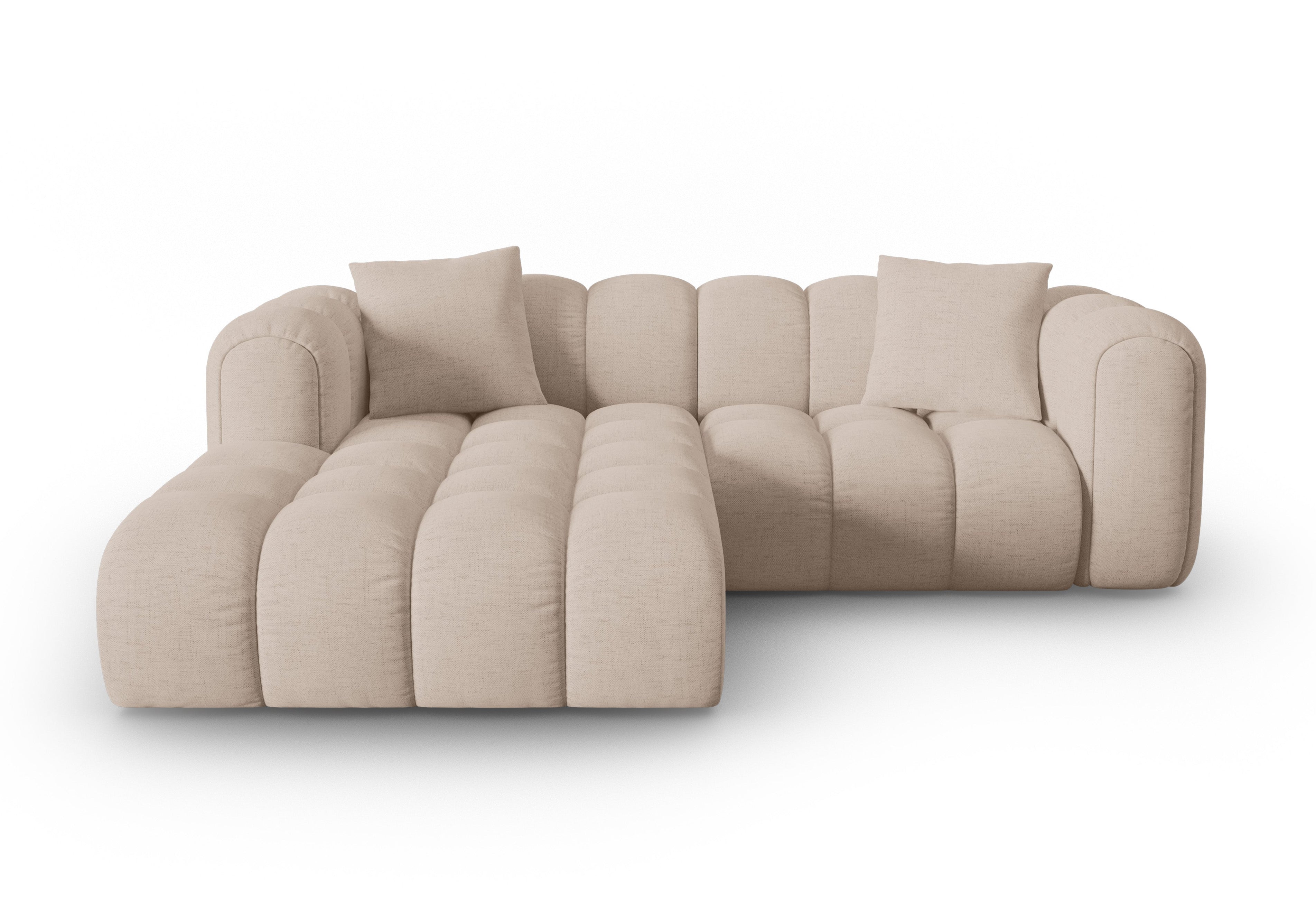 3-sitzige linke Eckcouch ASTRO cappuccino Chenille