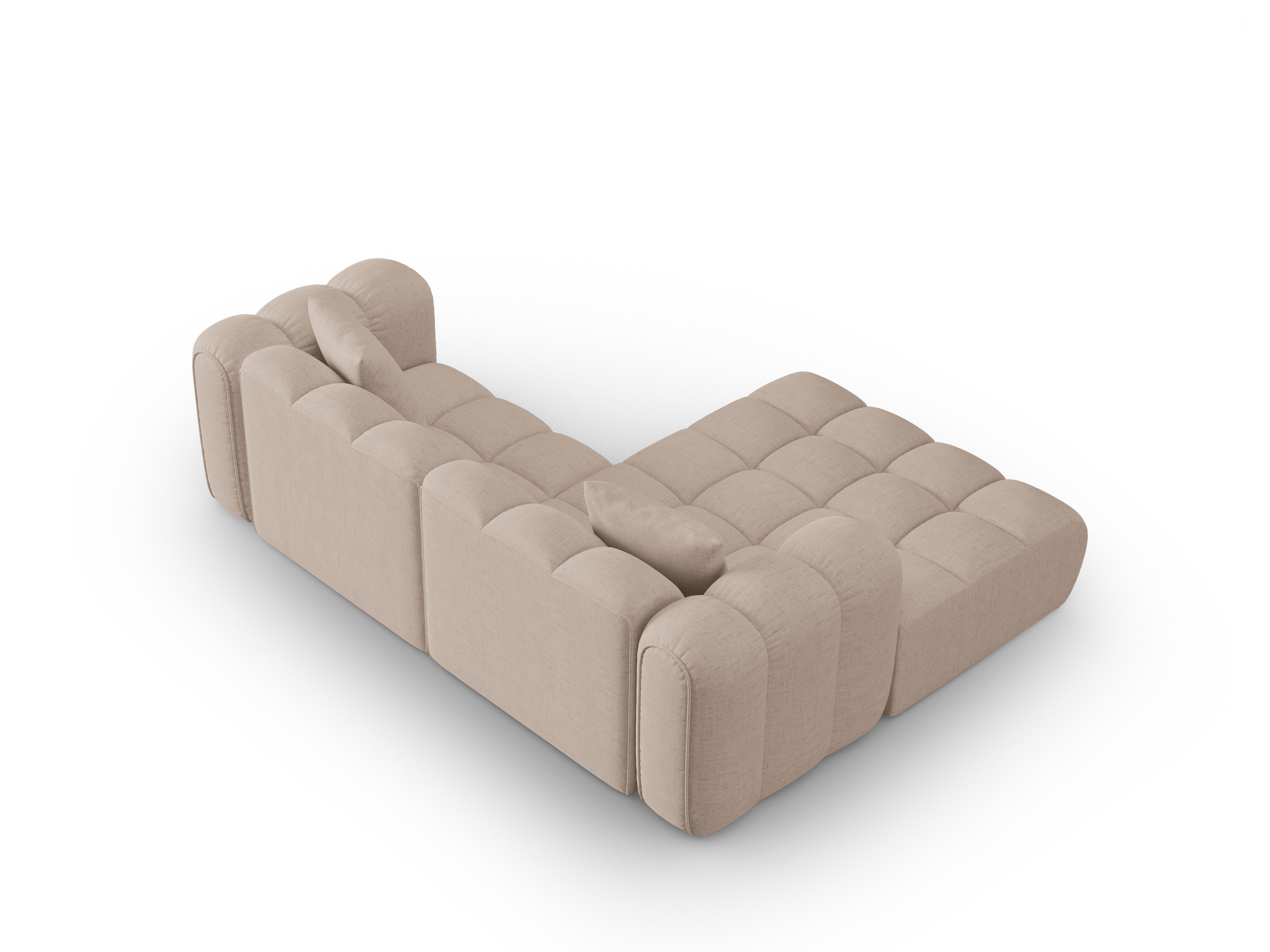 3-sitzige linke Eckcouch ASTRO cappuccino Chenille