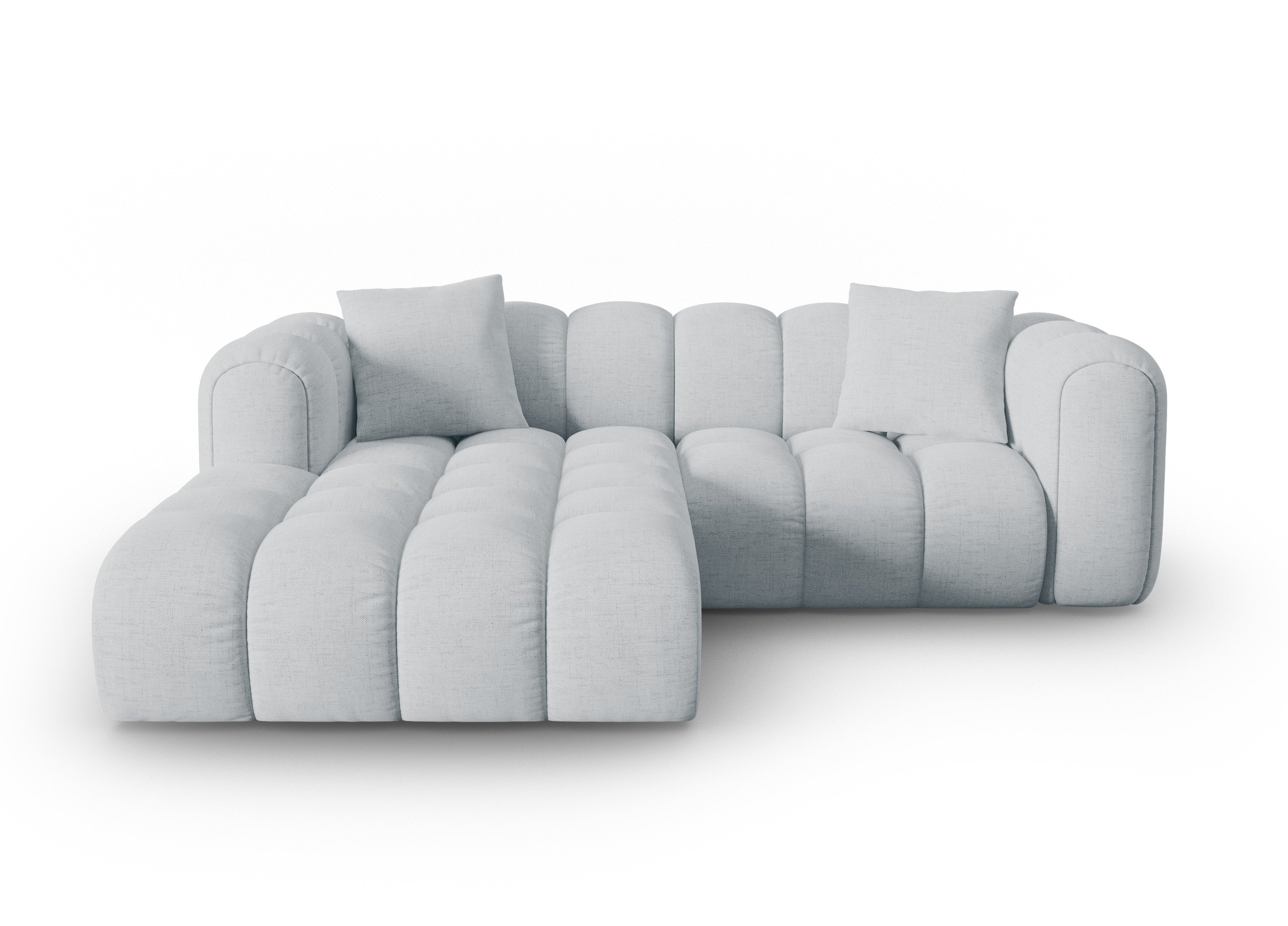 Left-facing 3-seater corner sofa ASTRO light gray chenille