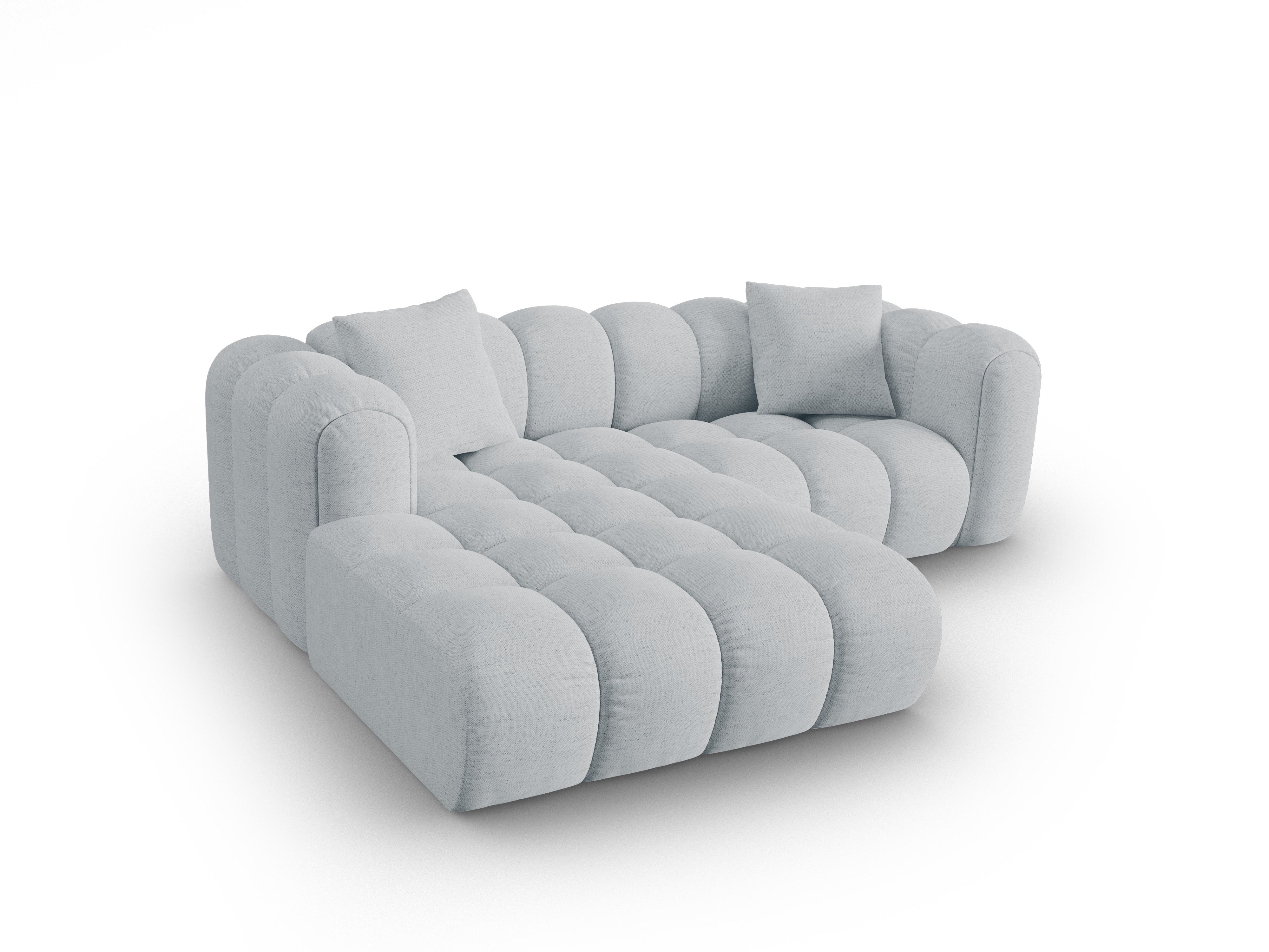 Left-facing 3-seater corner sofa ASTRO light gray chenille