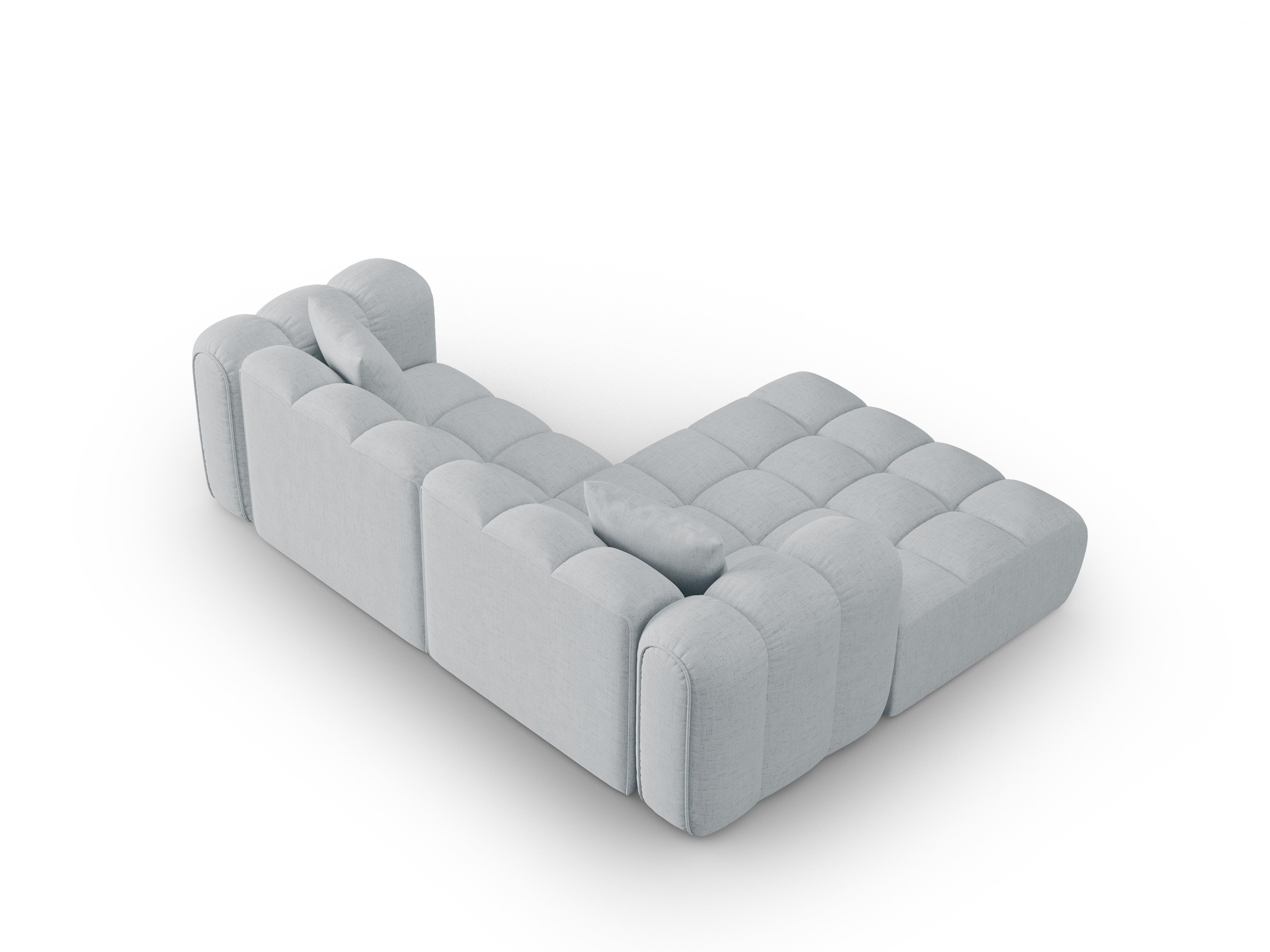 Left-facing 3-seater corner sofa ASTRO light gray chenille