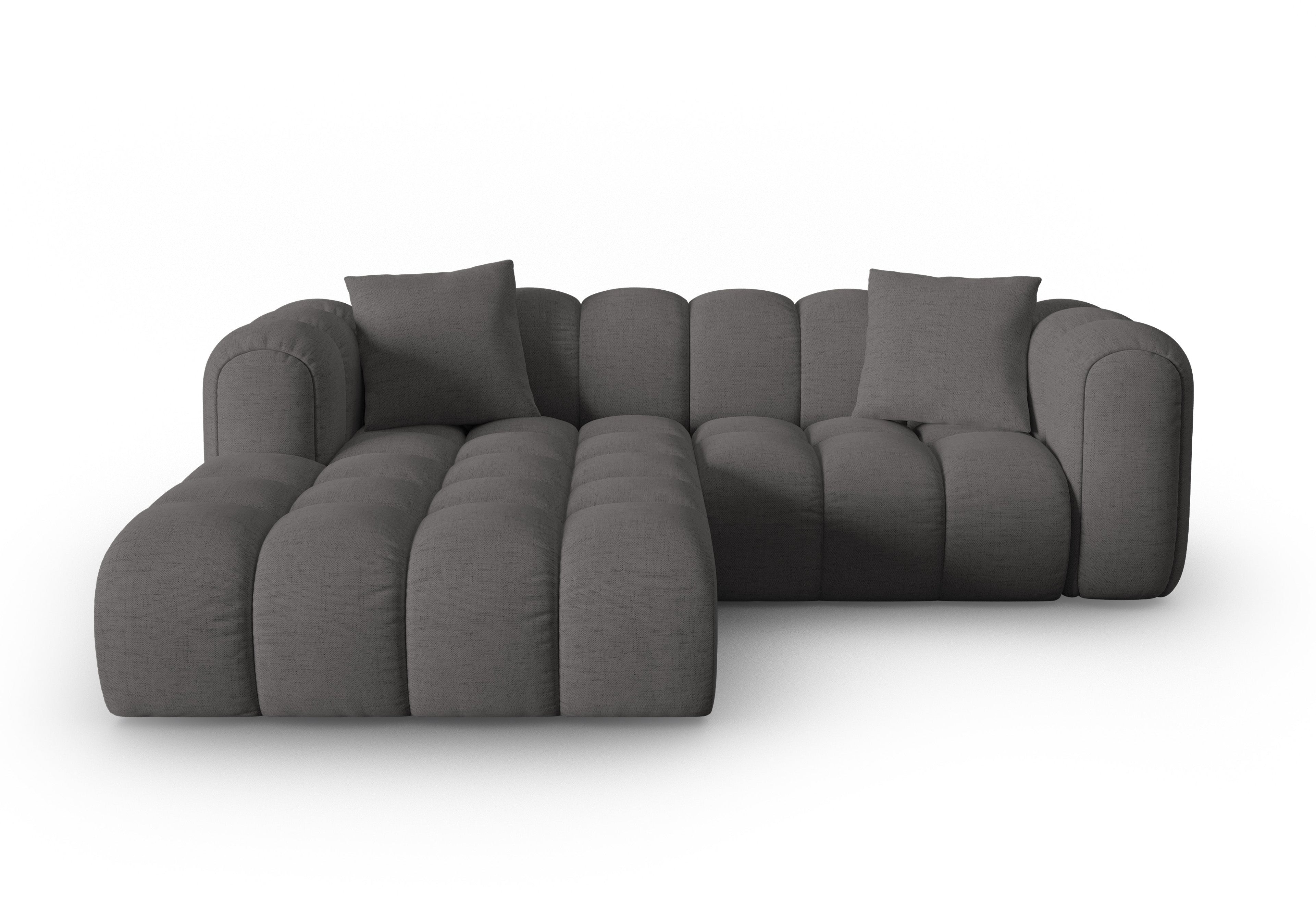 3-sitziger linksseitiger Ecksofa ASTRO graues Chenille