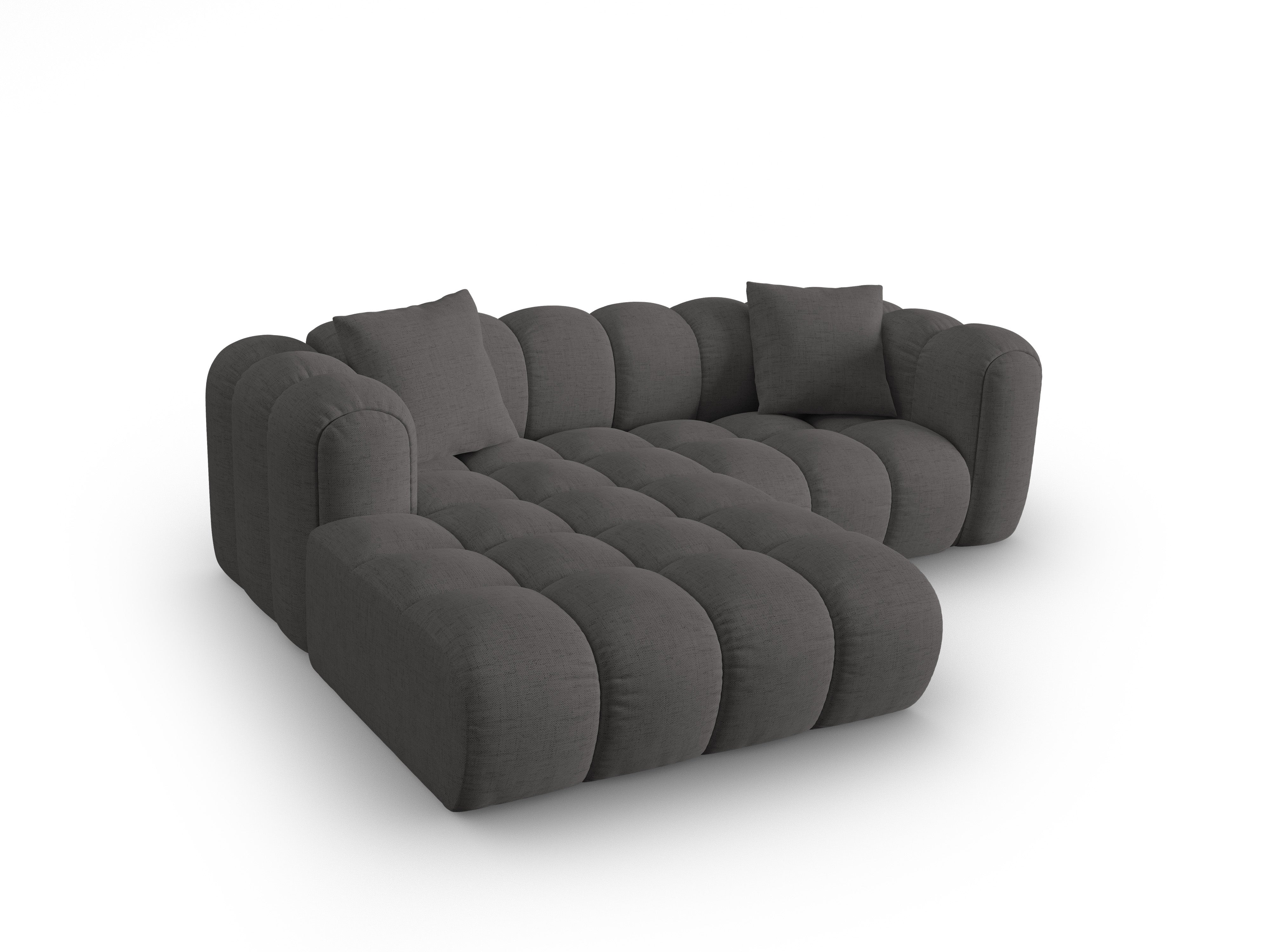 3-sitziger linksseitiger Ecksofa ASTRO graues Chenille