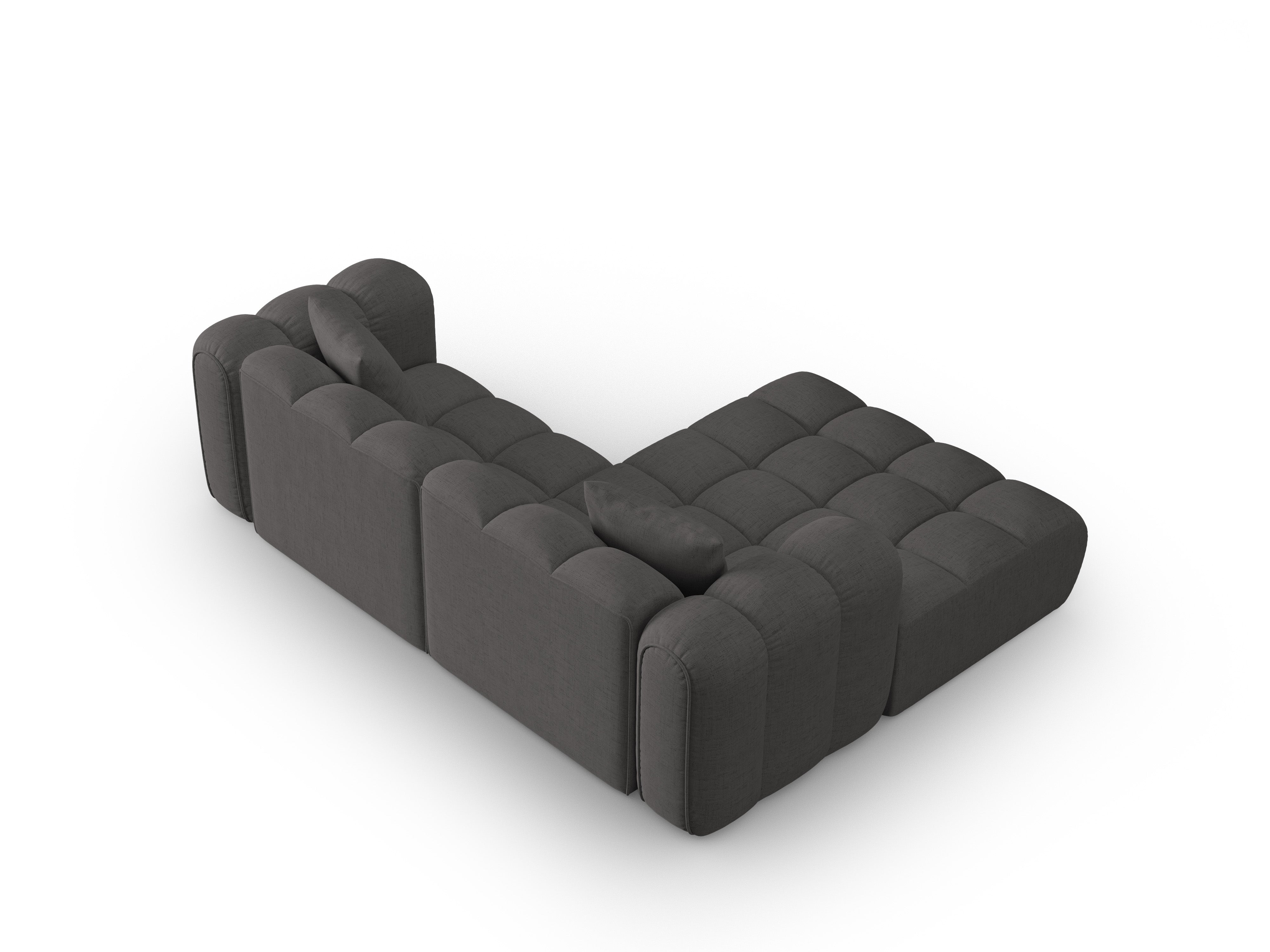 3-sitziger linksseitiger Ecksofa ASTRO graues Chenille