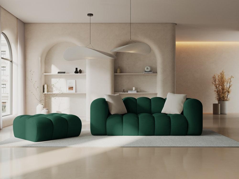 Puf aksamitny HALLEY butelkowa zieleń Windsor & Co Eye on Design