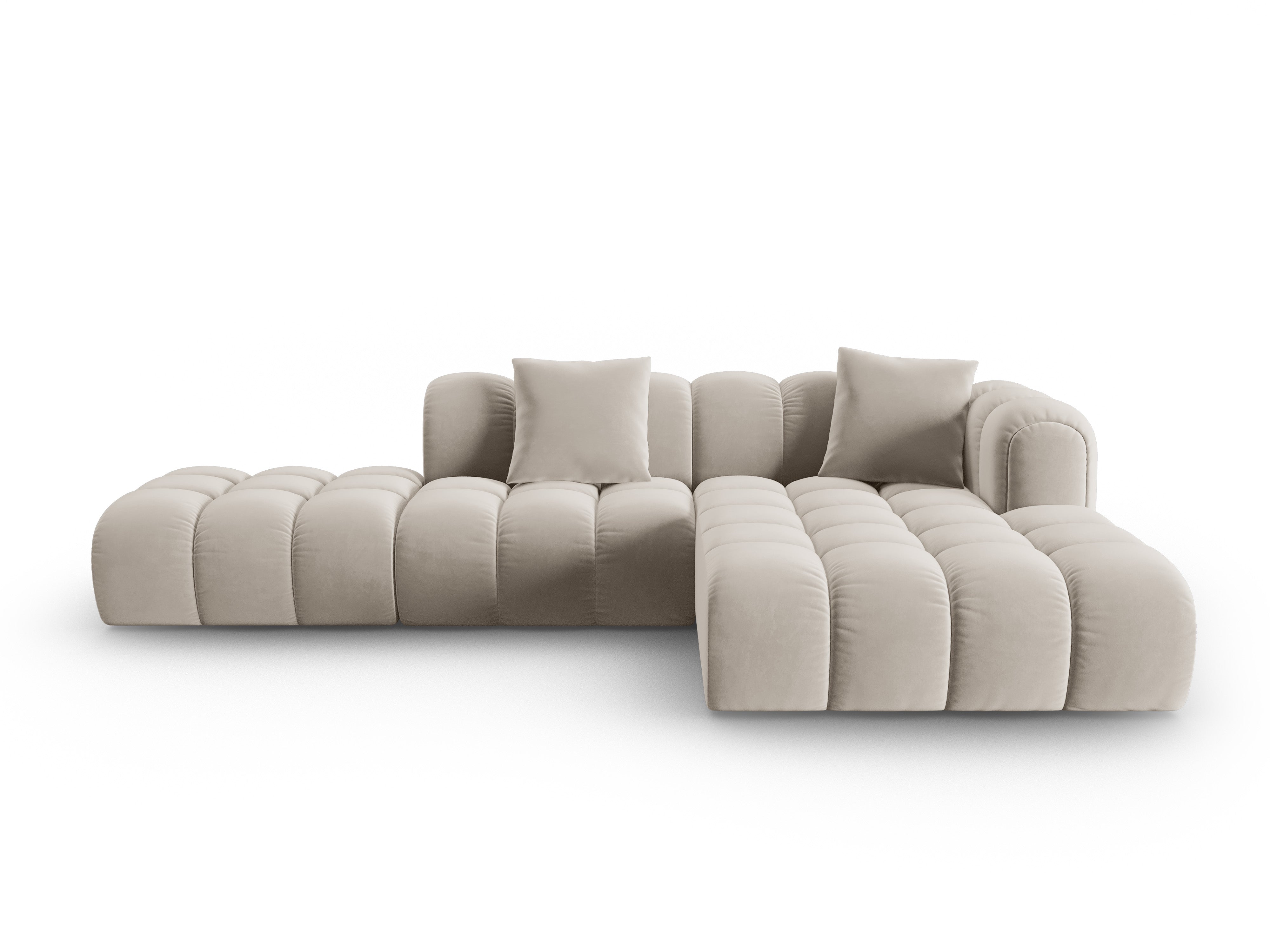 Samt-Ecksofa offen rechts ASTRO ecru
