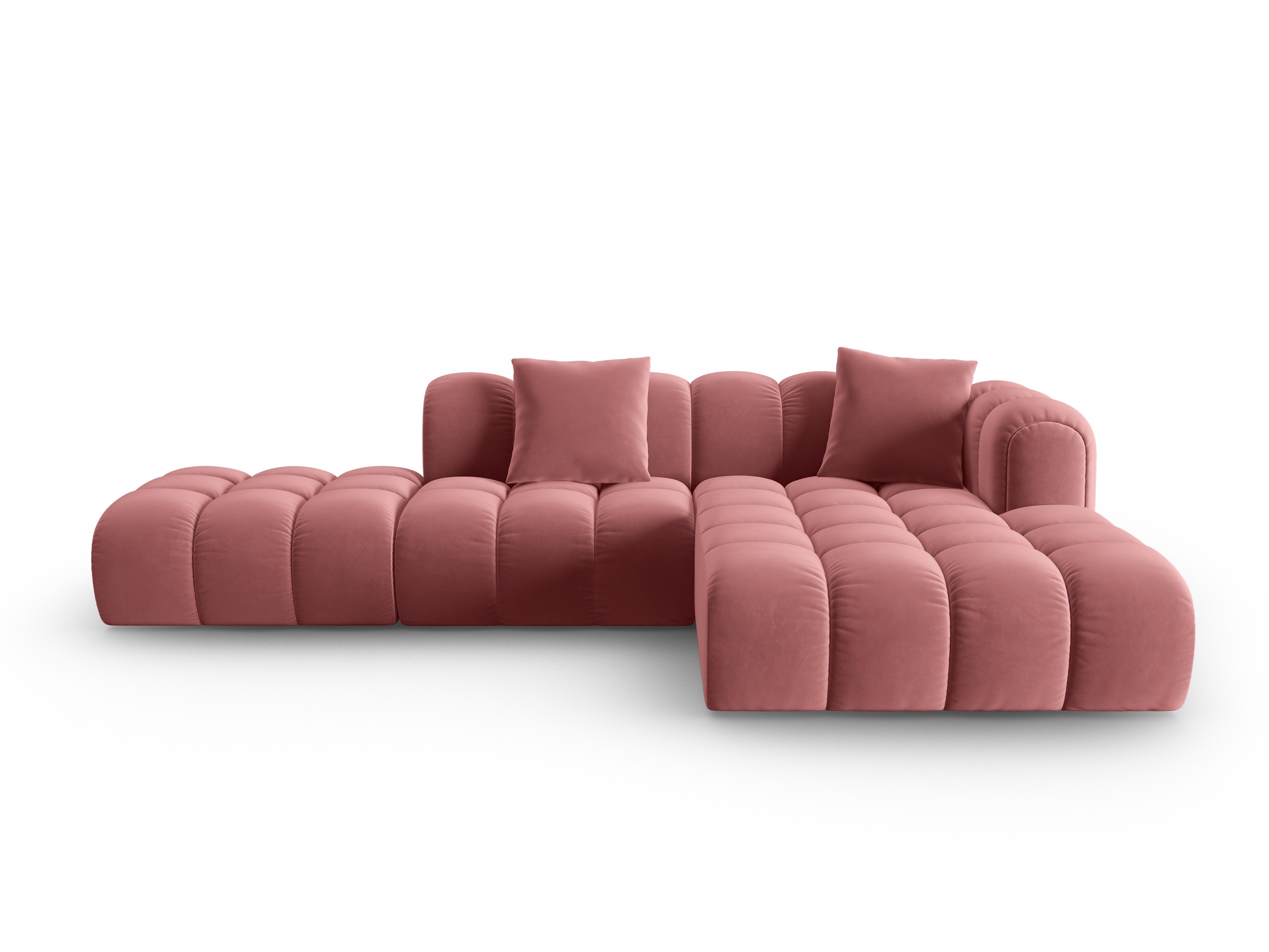 Velvet Corner Sofa Open Right Side ASTRO Pink