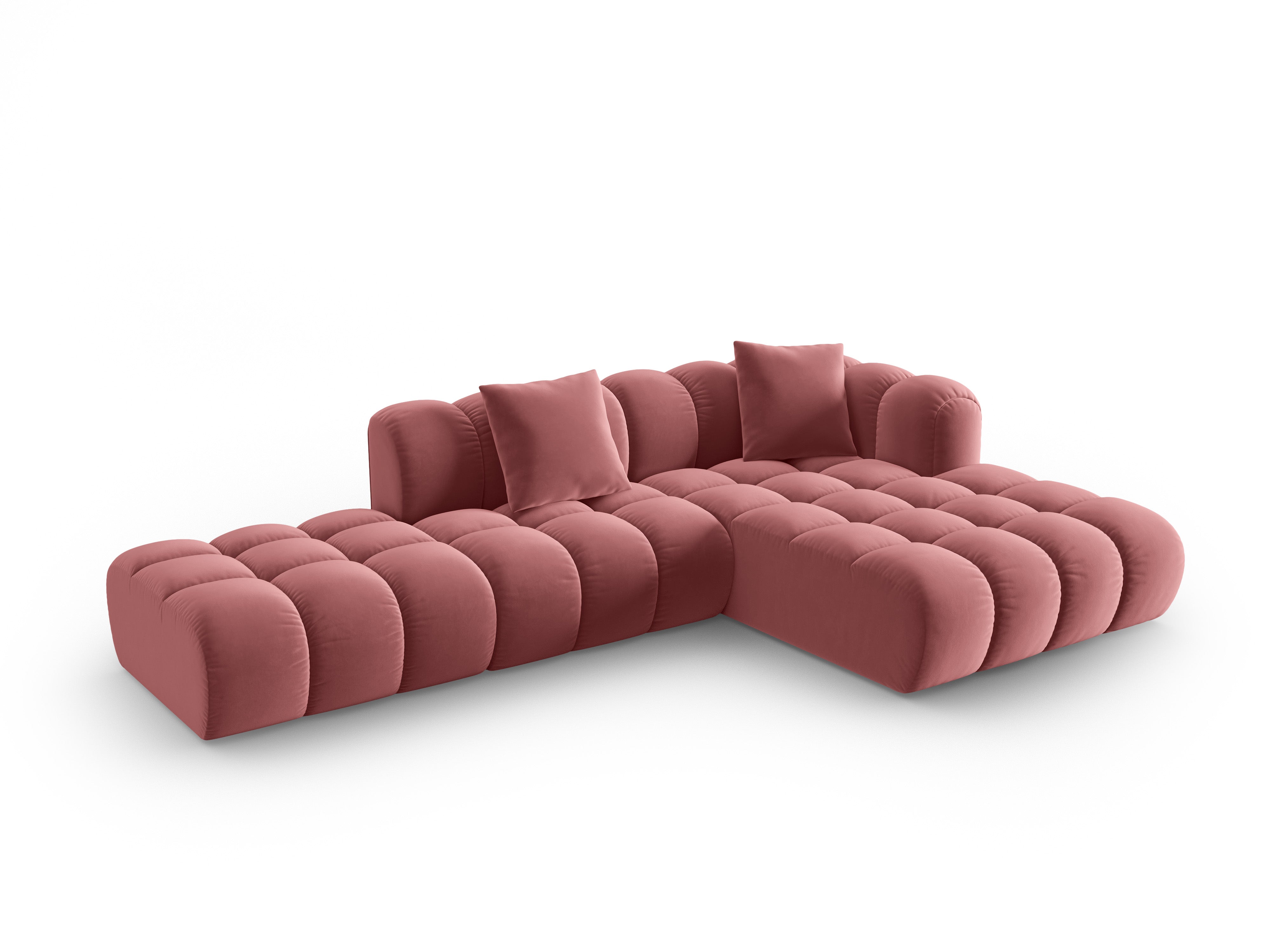 Velvet Corner Sofa Open Right Side ASTRO Pink