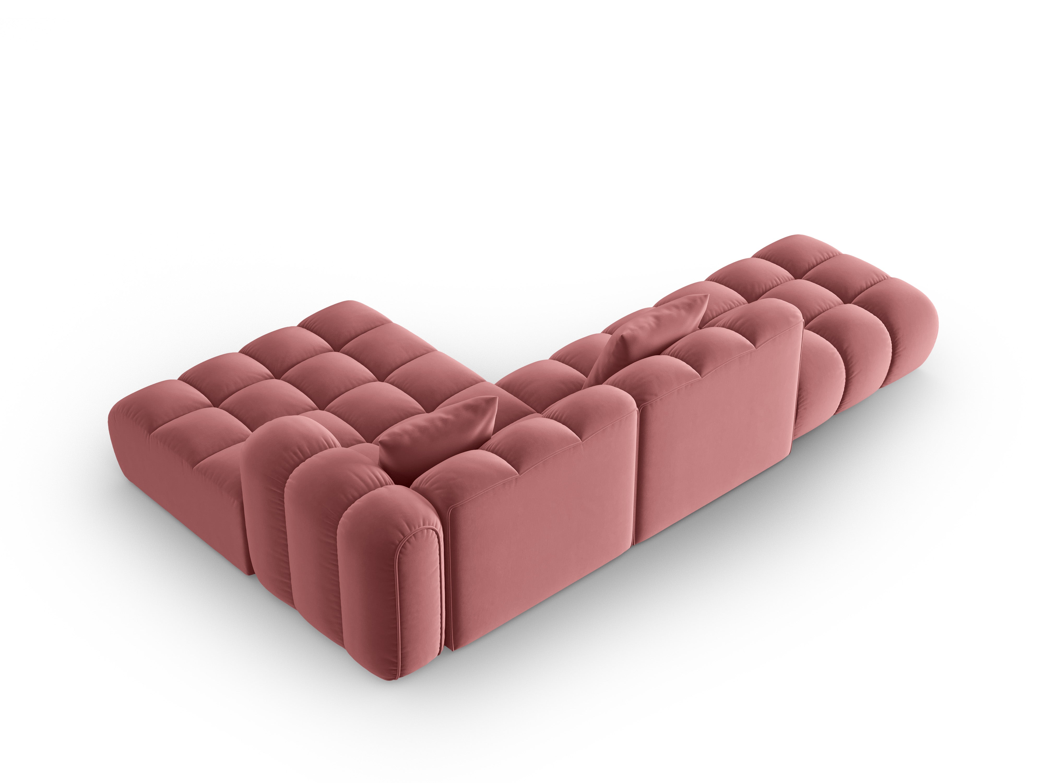 Velvet Corner Sofa Open Right Side ASTRO Pink