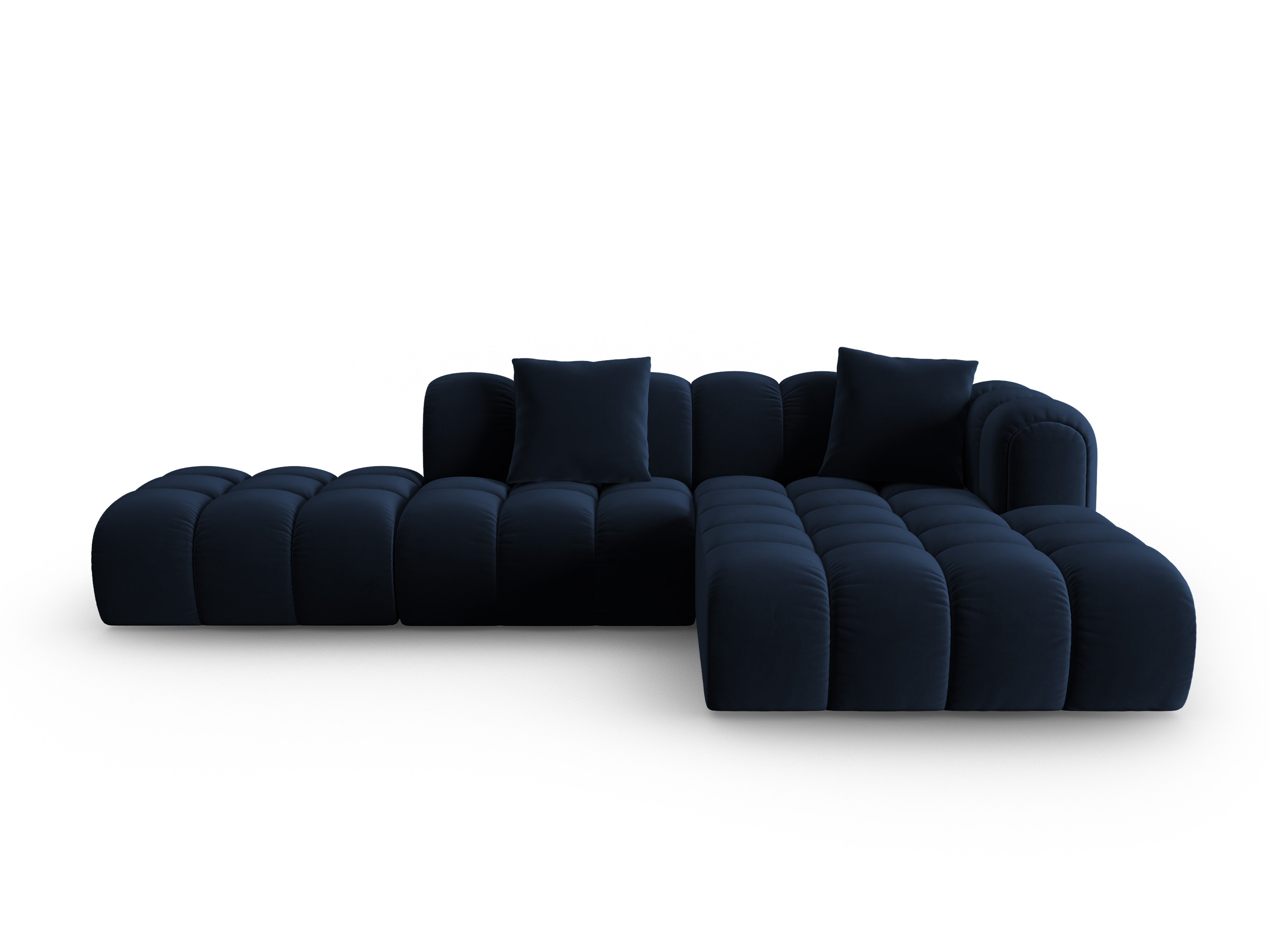 Open right-sided velvet corner sofa ASTRO royal blue